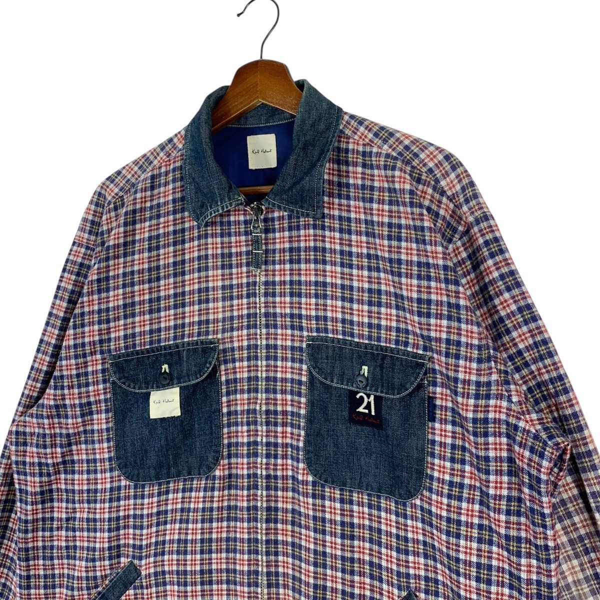 Karl Helmut Vintage Karl Helmut Tartan Style Zip Jacket Size US L / EU 52-54 / 3 - 4 Thumbnail