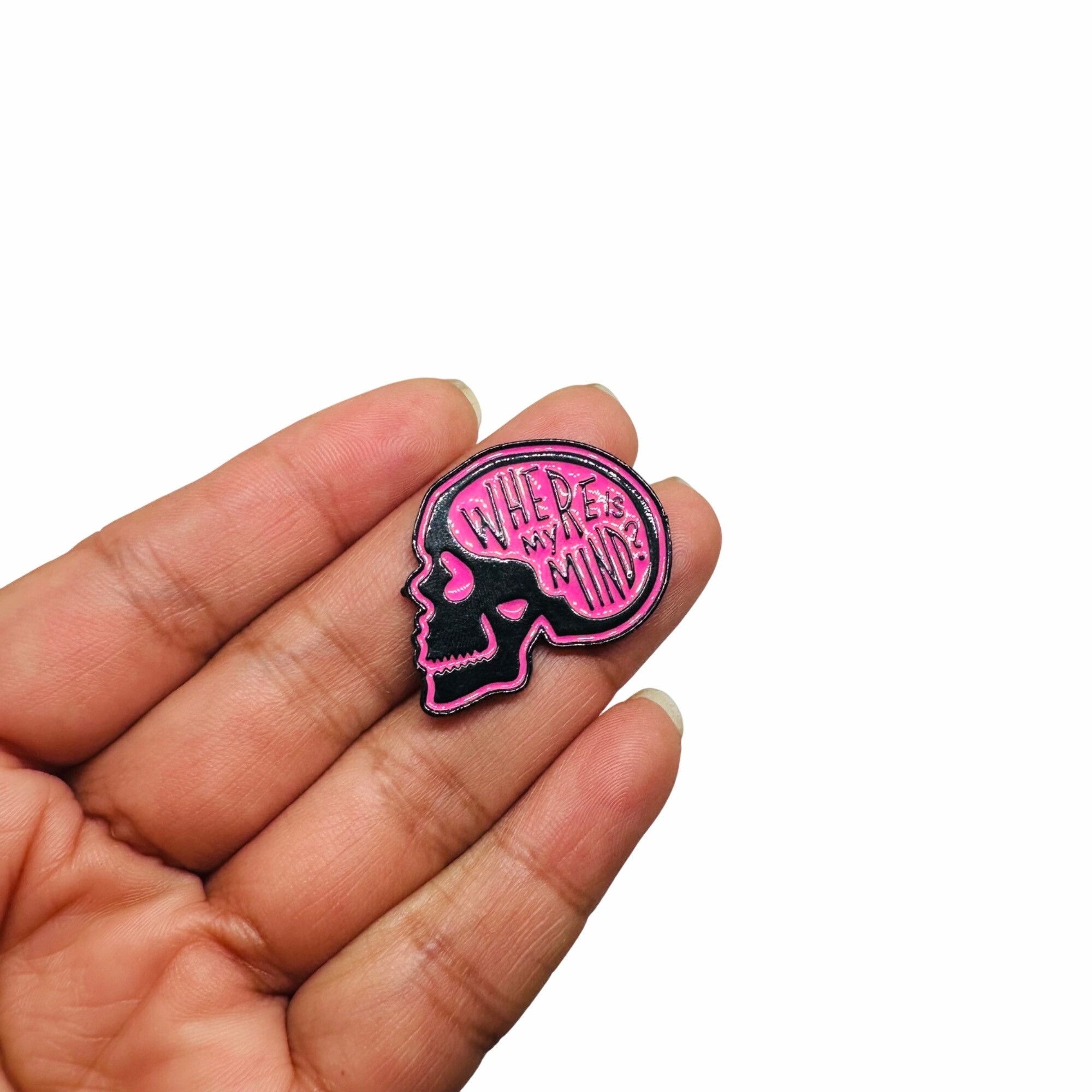 Other ⭐NEW enamel pin brooch off skull that says WHERE IS MY MIND? Size ONE SIZE - 2 Thumbnail
