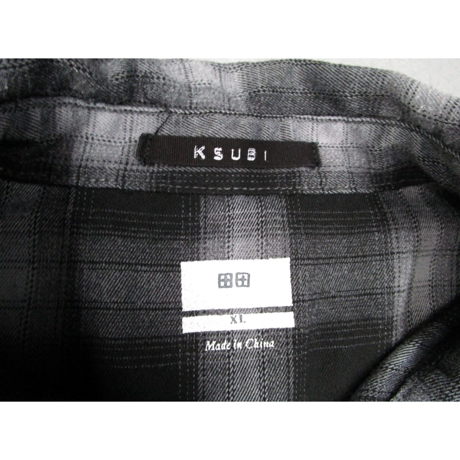 Ksubi Ksubi Shirt Mens XL Gray Plaid Snap Front Flannel Consciousness - Button-Up, Regular Fit, Long Sleeve, Cozy Jeans, Casual, Workwear, Subbrand: ksubi Size US XL / EU 56 / 4 - 2 Thumbnail