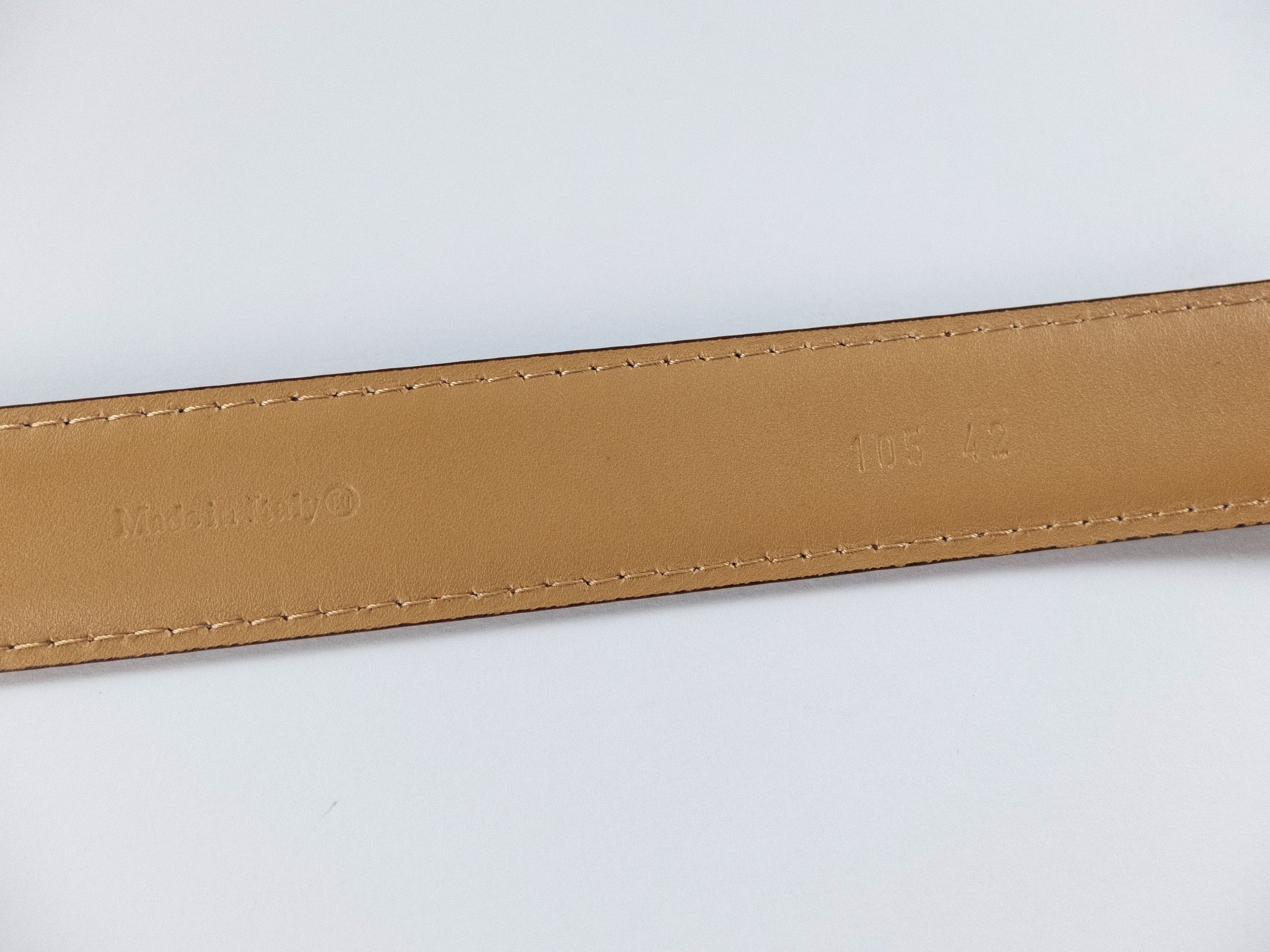 Berluti BERLUTI brown contrast stitch classic leather belt 105 Size 42 - 4 Thumbnail