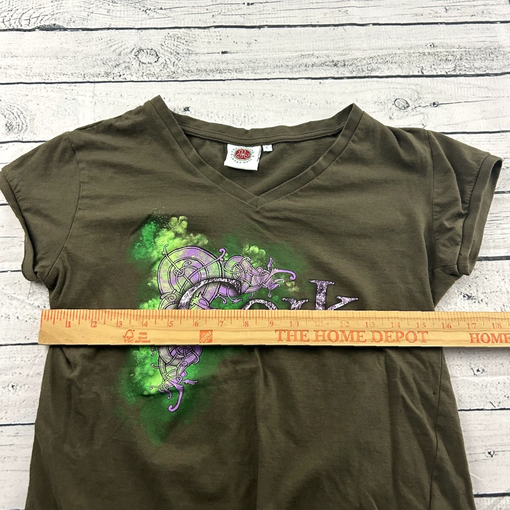 Olive Celtic Cork Short Sleeve T Shirt Women's L Olive Green Irish Celtic Cork Short Sleeve T Shirt Women L Green Size L / US 10 / IT 46 - 5 Thumbnail