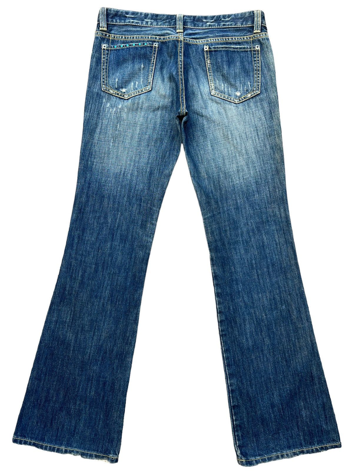 Japanese Brand Flare Jeans Flash Distressed Bootcut Lowrise Denim 32x32 Size US 32 / EU 48 - 3 Thumbnail