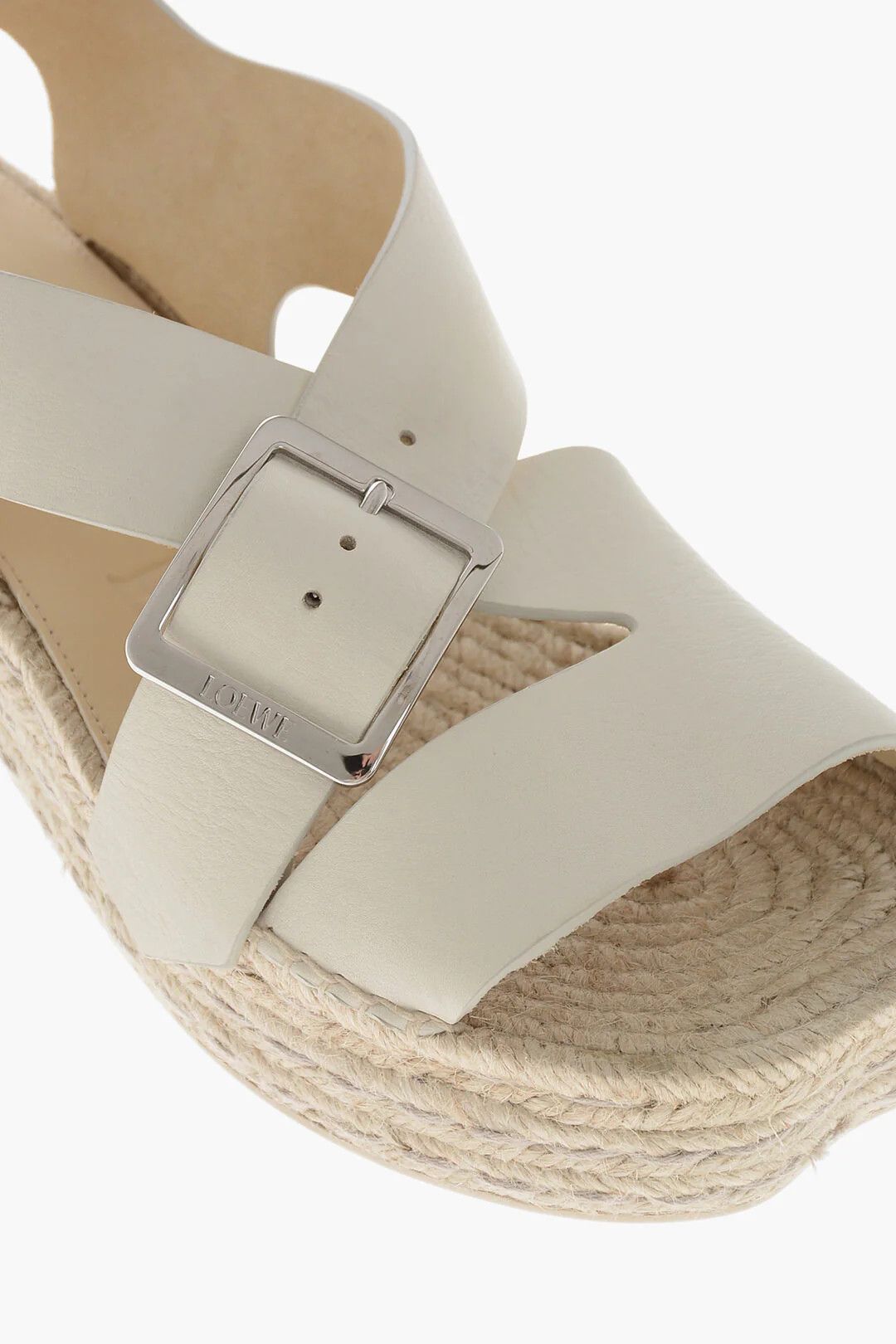 Loewe og1mm0426 Platform Leather Sandals in White Size US 10 / IT 40 - 4 Thumbnail