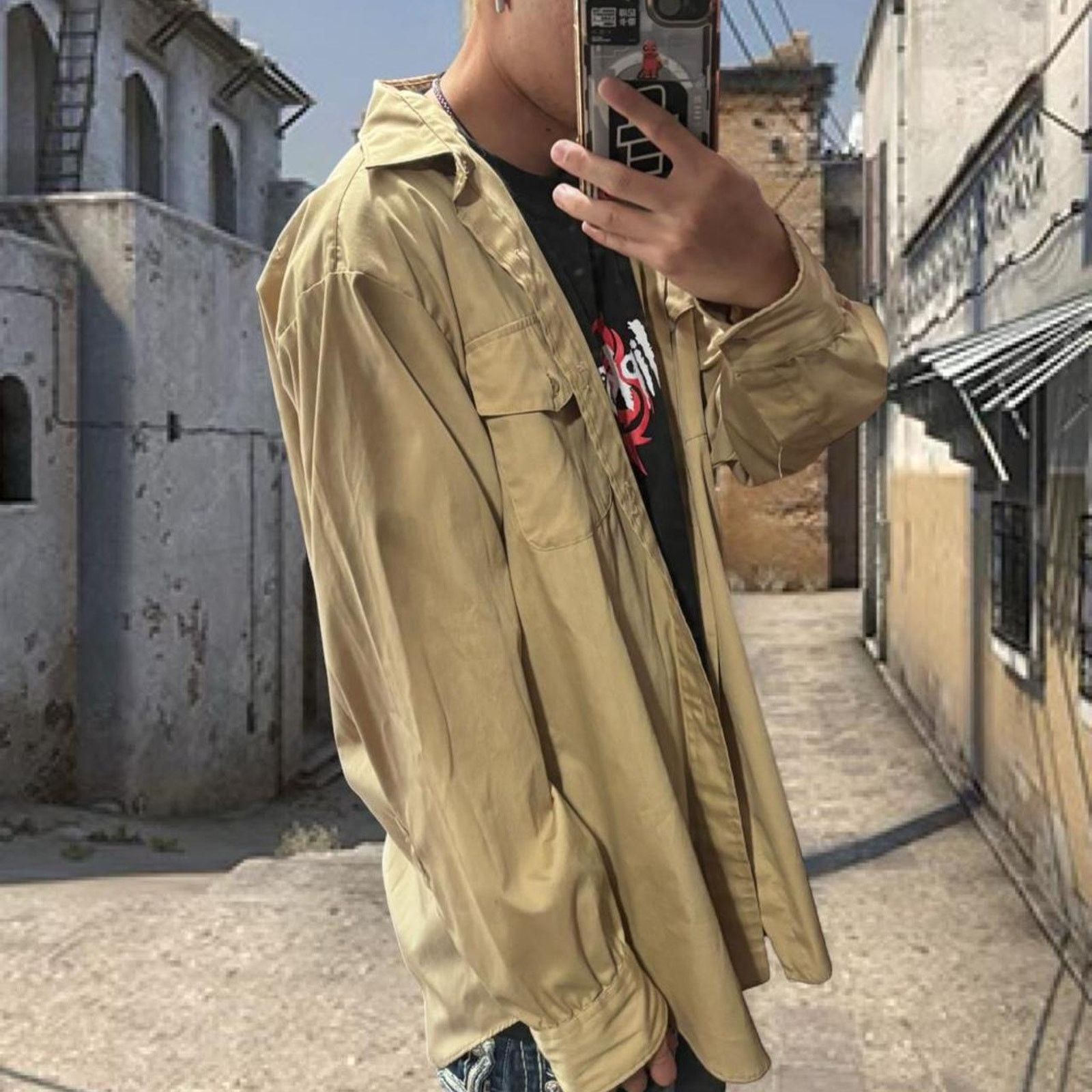 Other Tan and cream button up shirt Size US XL / EU 56 / 4 - 3 Thumbnail