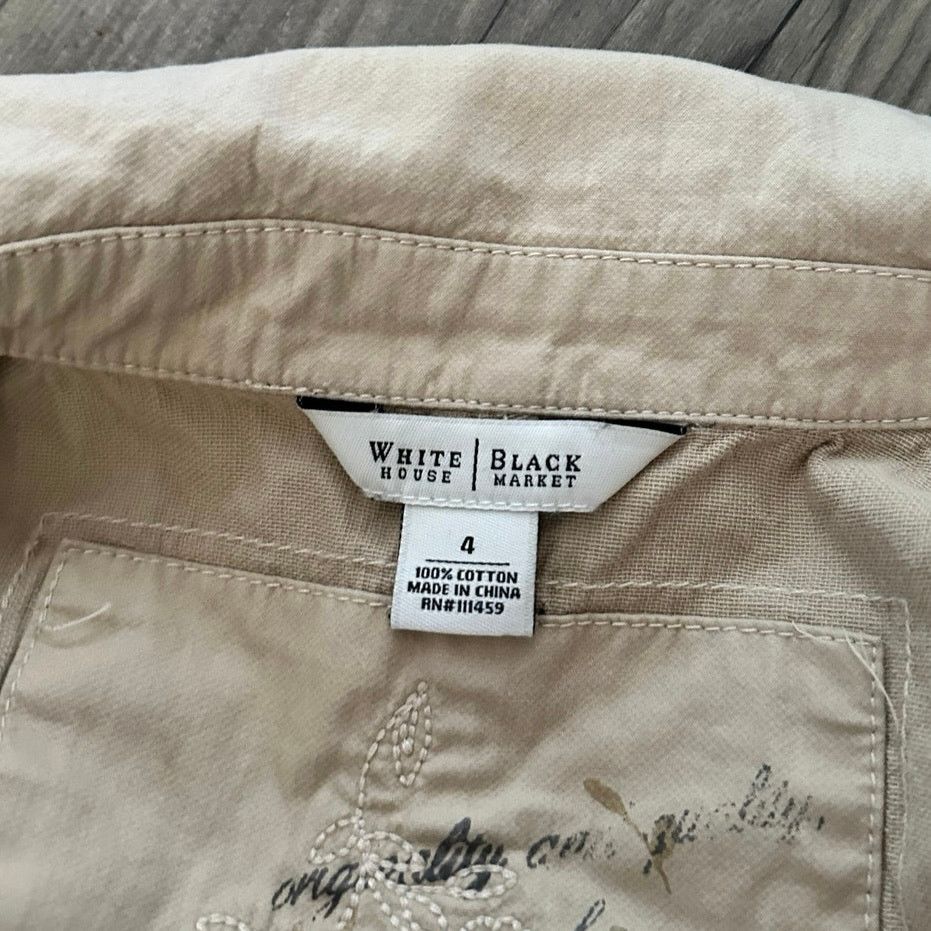 White House Black Market white house black market beige floral embroidered jacket Size S / US 4 / IT 40 - 4 Thumbnail