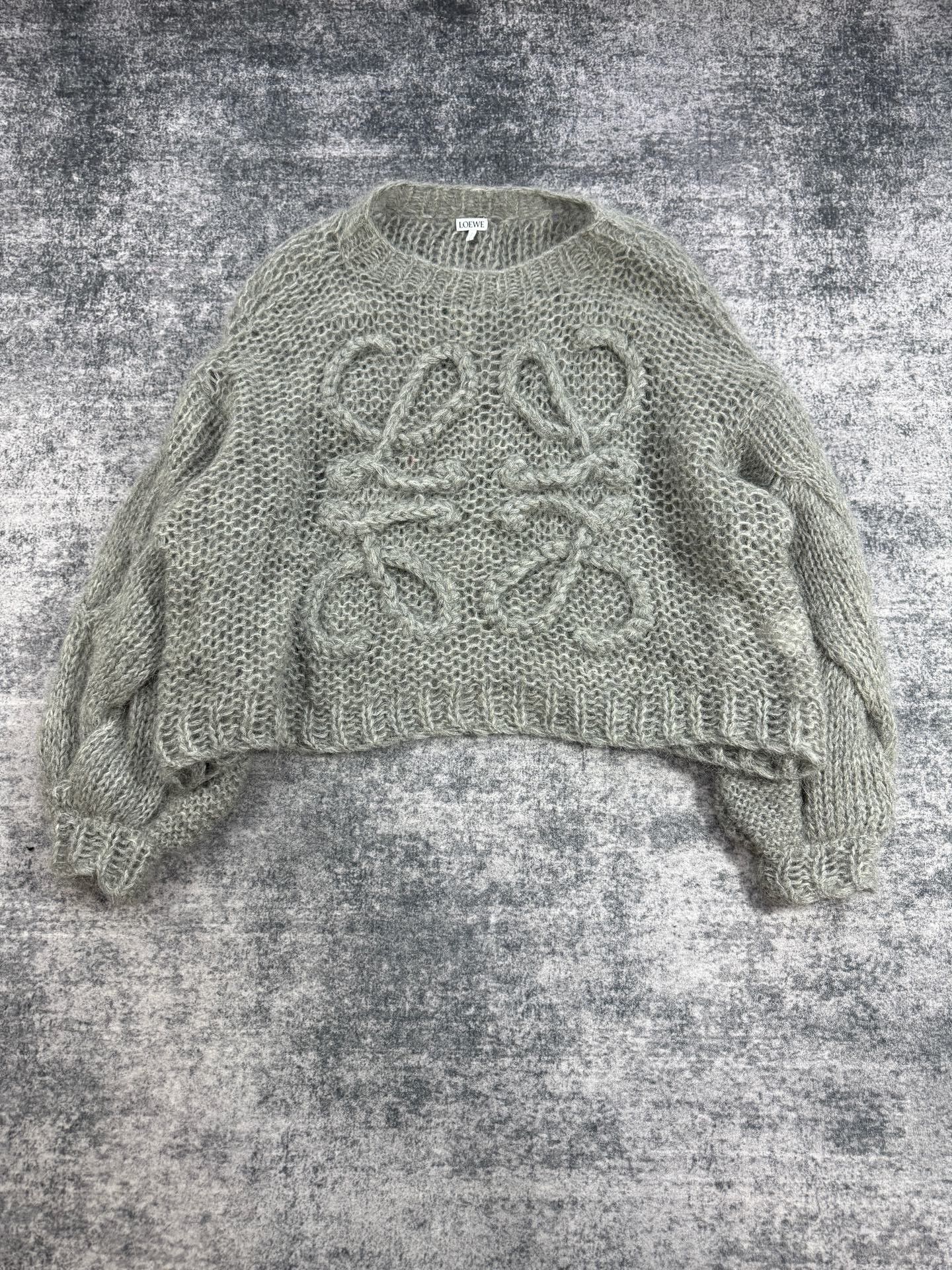 Loewe gray mohair cropped sweater by Loewe Size XS / US 0-2 / IT 36-38 - 1 Thumbnail