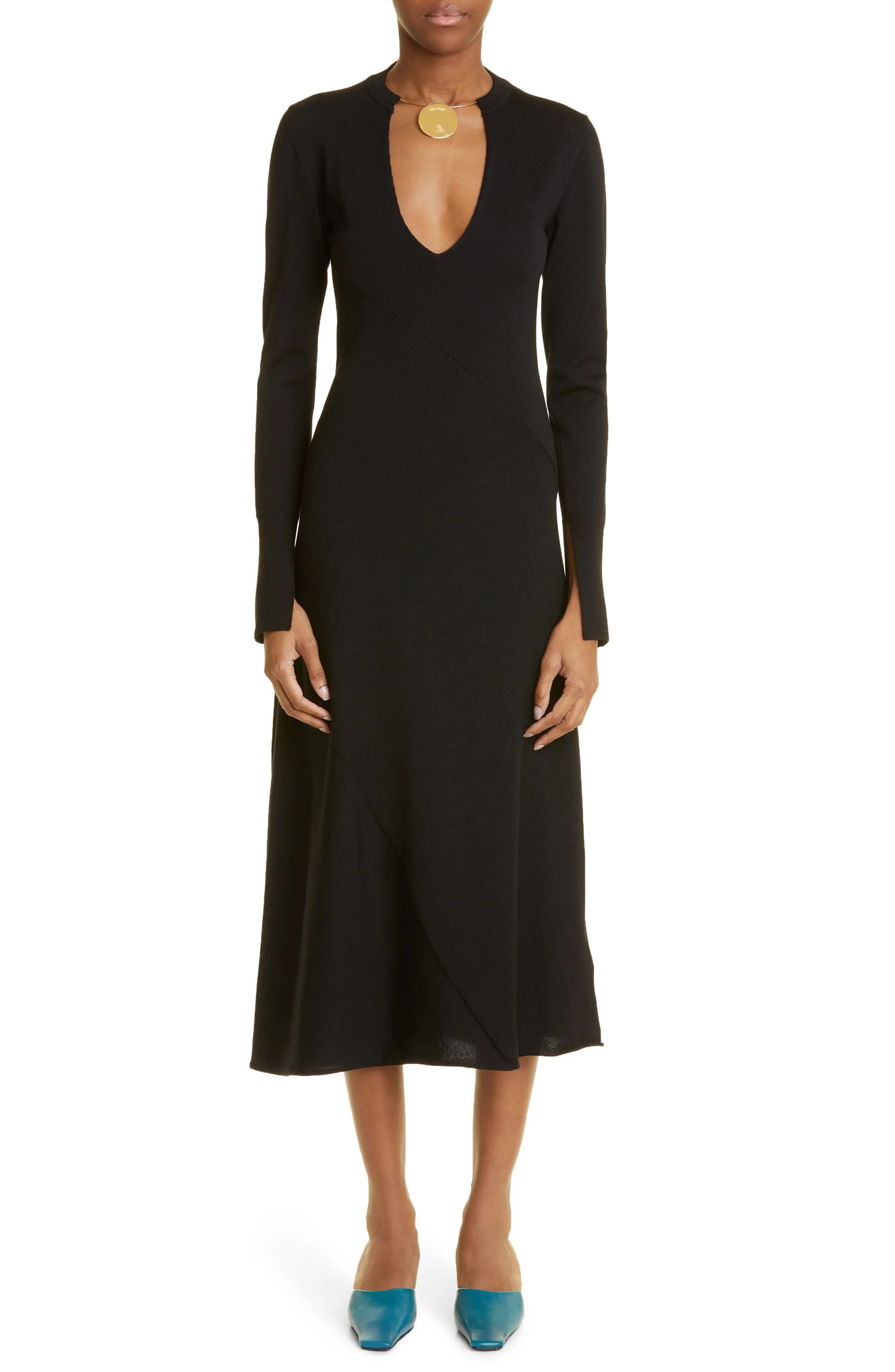 Jil Sander o1y0925 Midi Dress in Black Size S / US 4 / IT 40 - 5 Thumbnail