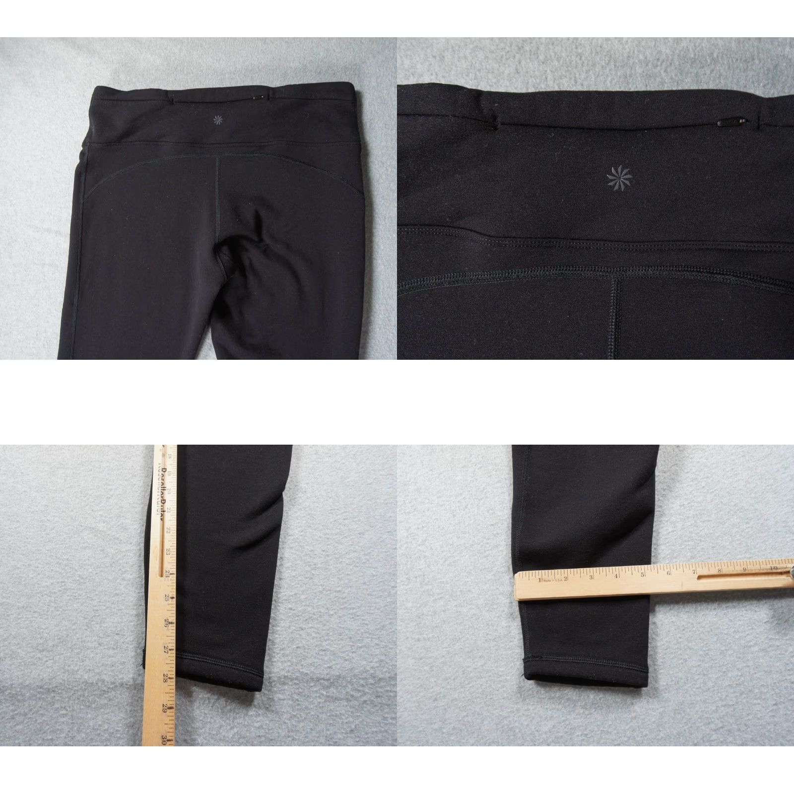 Athleta Athleta Leggings Womens XL Black Fleece Altitude Tight Polartec Stretch Pattern: Solid, Inseam 28 in, Pull On, Activewear, Casual, Outdoor Size 40" / US 18 - 8 Thumbnail