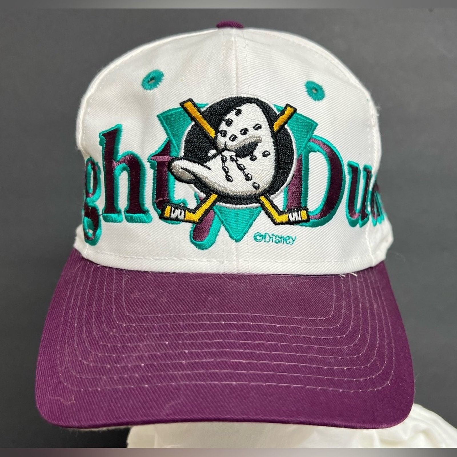 Logo 7 Vintage Mighty Ducks Spellout Logo 7 Snapback Hat DEADSTOCK Size ONE SIZE - 1 Thumbnail