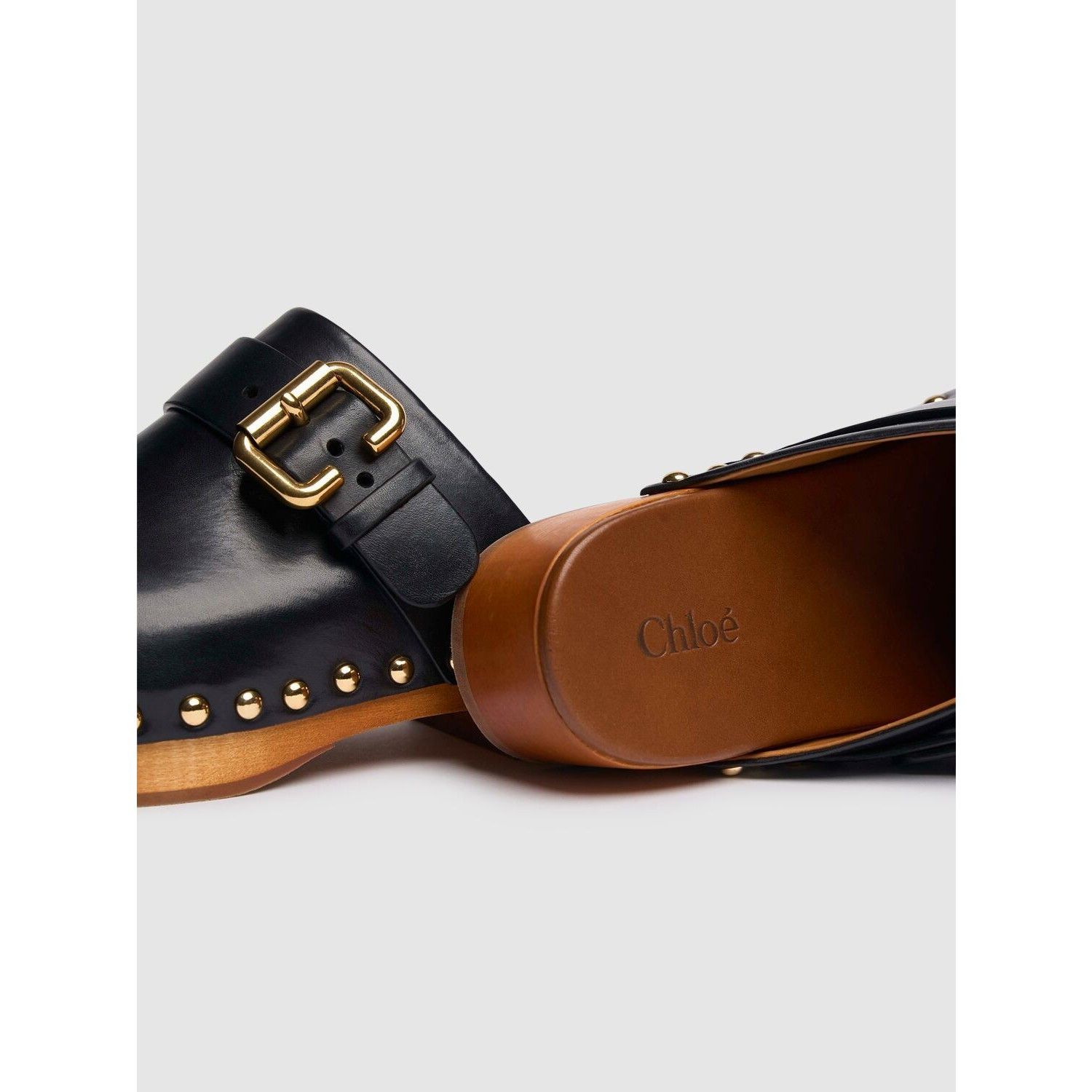 Chloe Chloe Jeannette Black Leather Clogs Flats New & Authentic (E Size US 8 / IT 38 - 4 Thumbnail