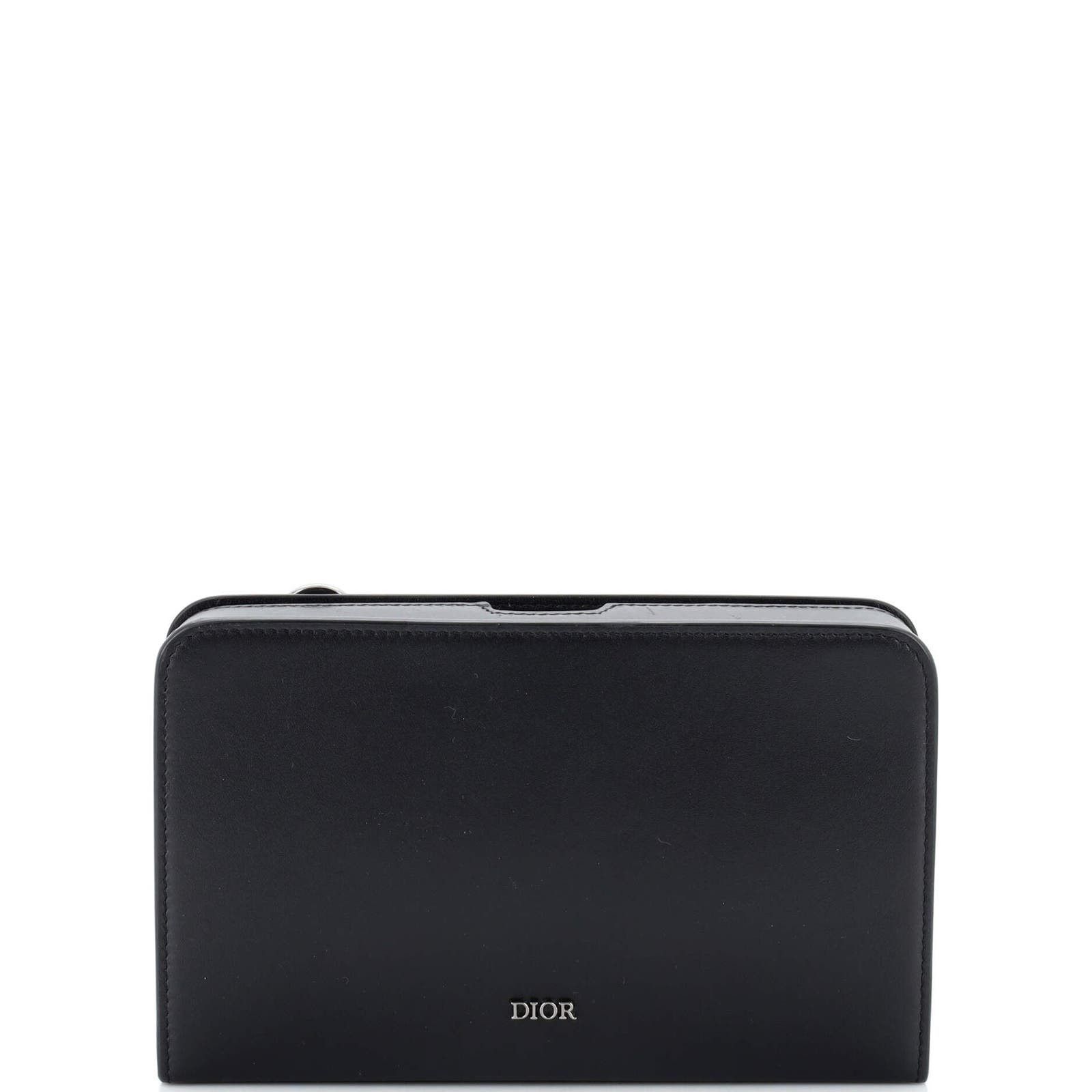 image of Dior Ultra Messenger Pouch Leather Vertical in Black, Women's