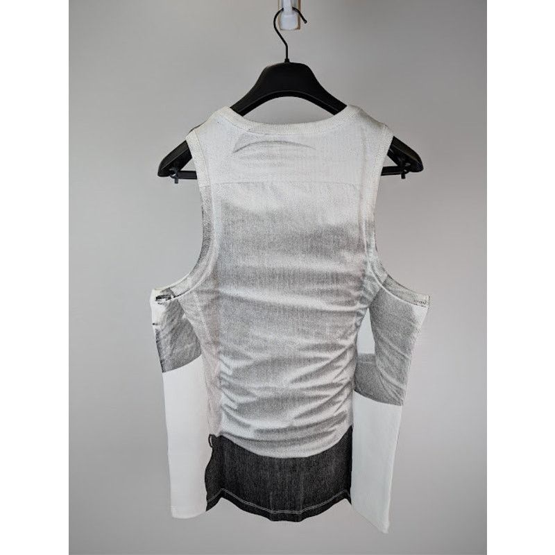 Balmain o1rshd1 Ribbed Tie Print Tank Top in White Size US XL / EU 56 / 4 - 16 Thumbnail