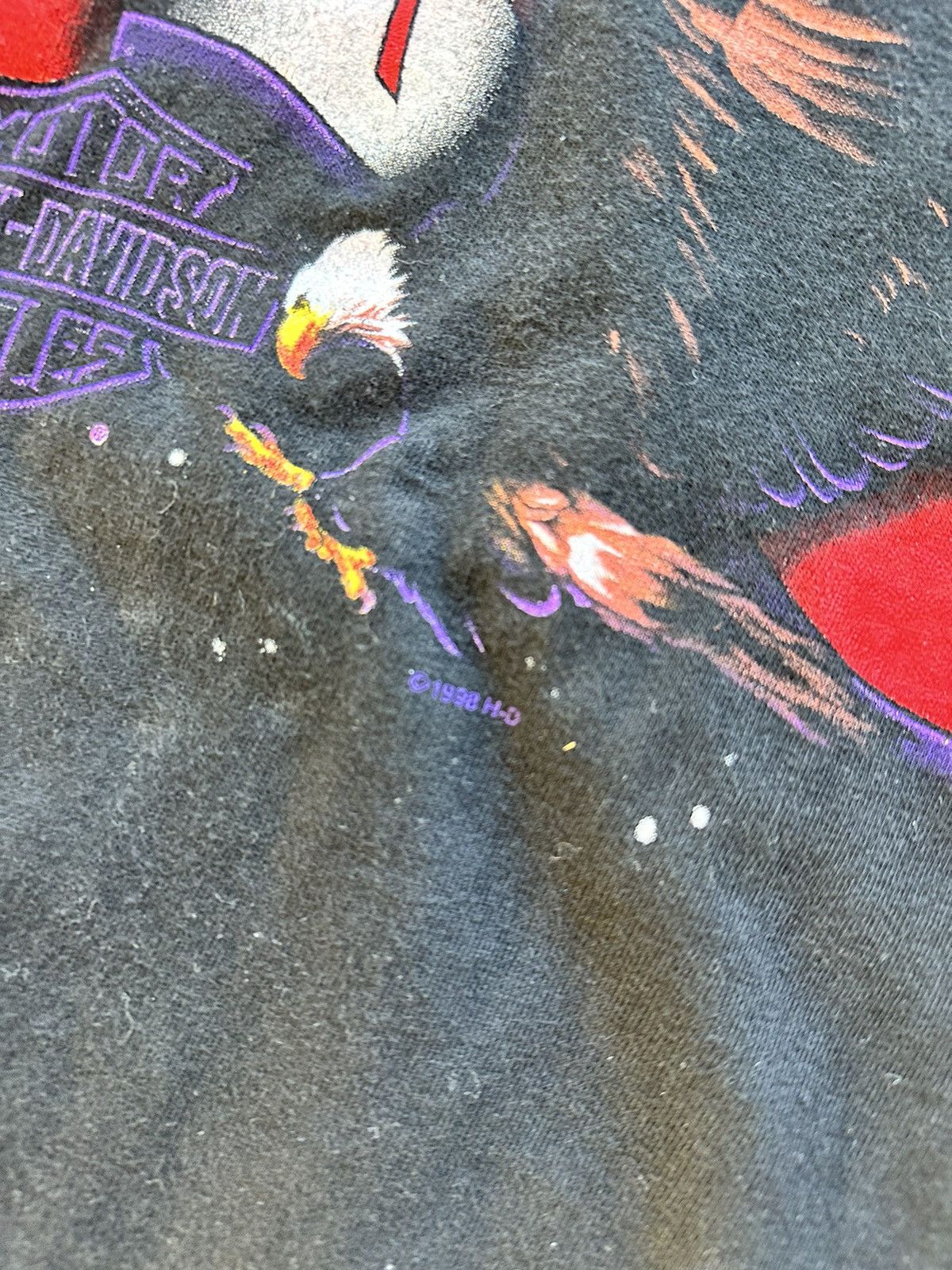 Harley Davidson × Vintage Vintage Harley Davidson Tee Shirt 98 Flying Eagle Graphic Size US XXL / EU 58 / 5 - 4 Thumbnail
