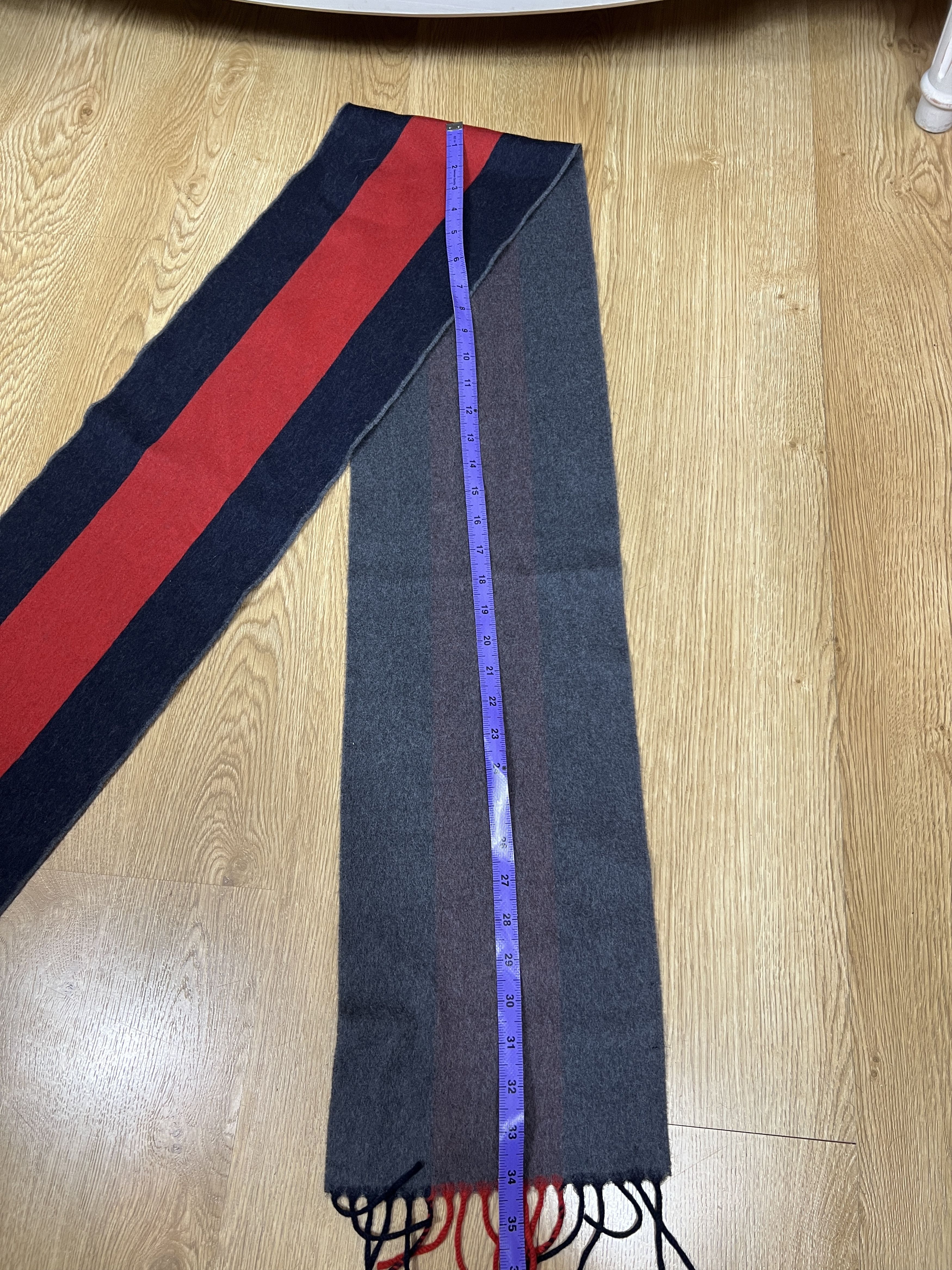 Gucci GUCCI NAVY RED SCARF LANA WOOL Size ONE SIZE - 8 Thumbnail