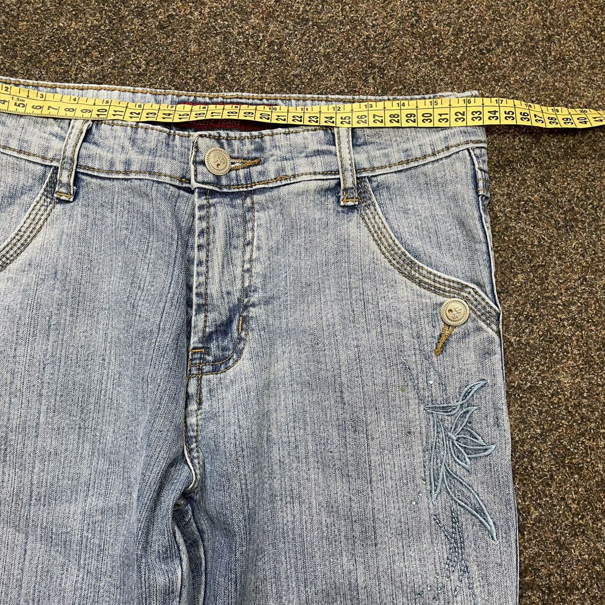 Vintage Y2K Vintage Flared Bootcut Jeans Light Wash Grunge Streetwea Size 34" / US 12 / IT 48 - 6 Thumbnail