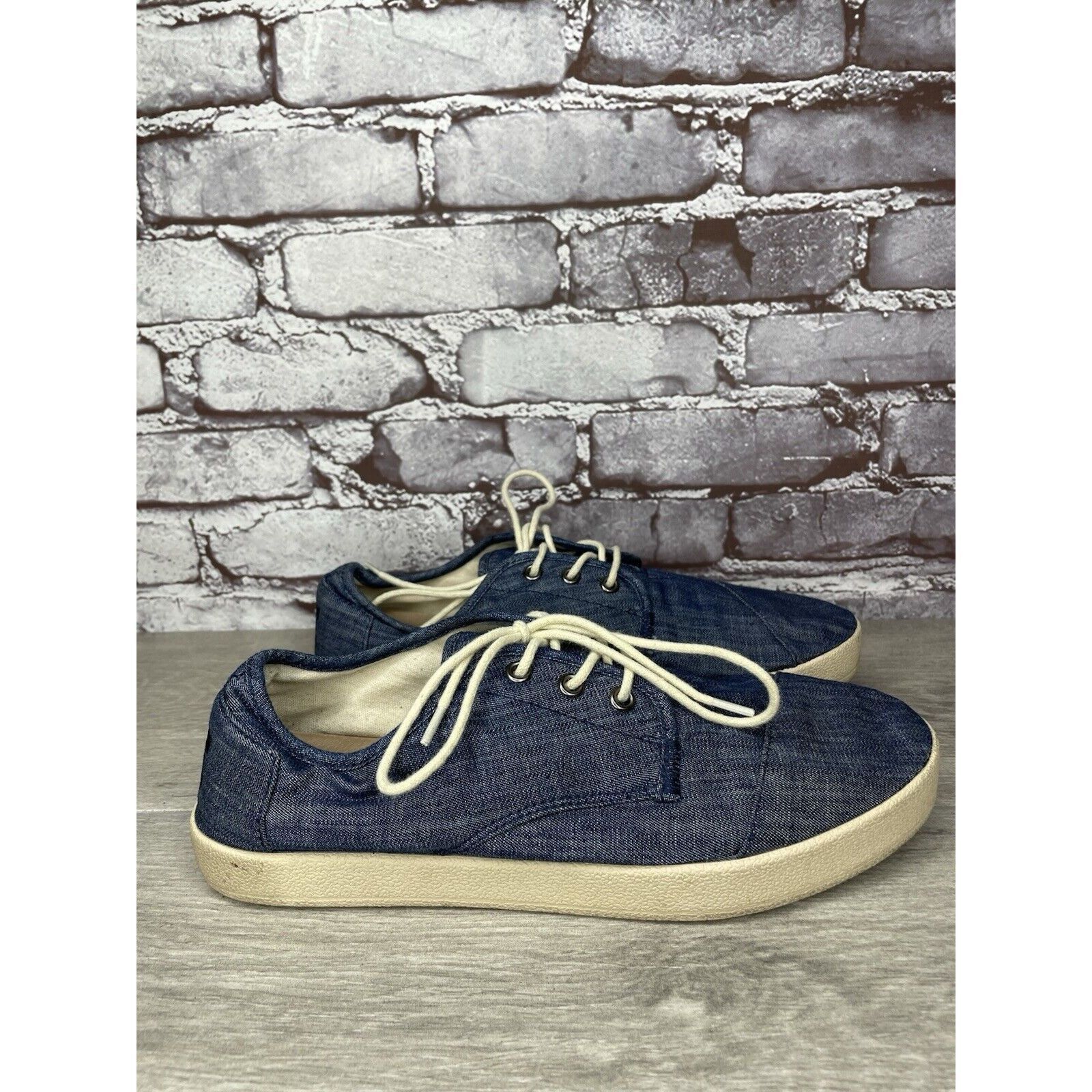 Toms Toms Denim Blue Canvas Lace Up Comfort Casual Sneakers Shoes Size US 9 / EU 42 - 12 Thumbnail
