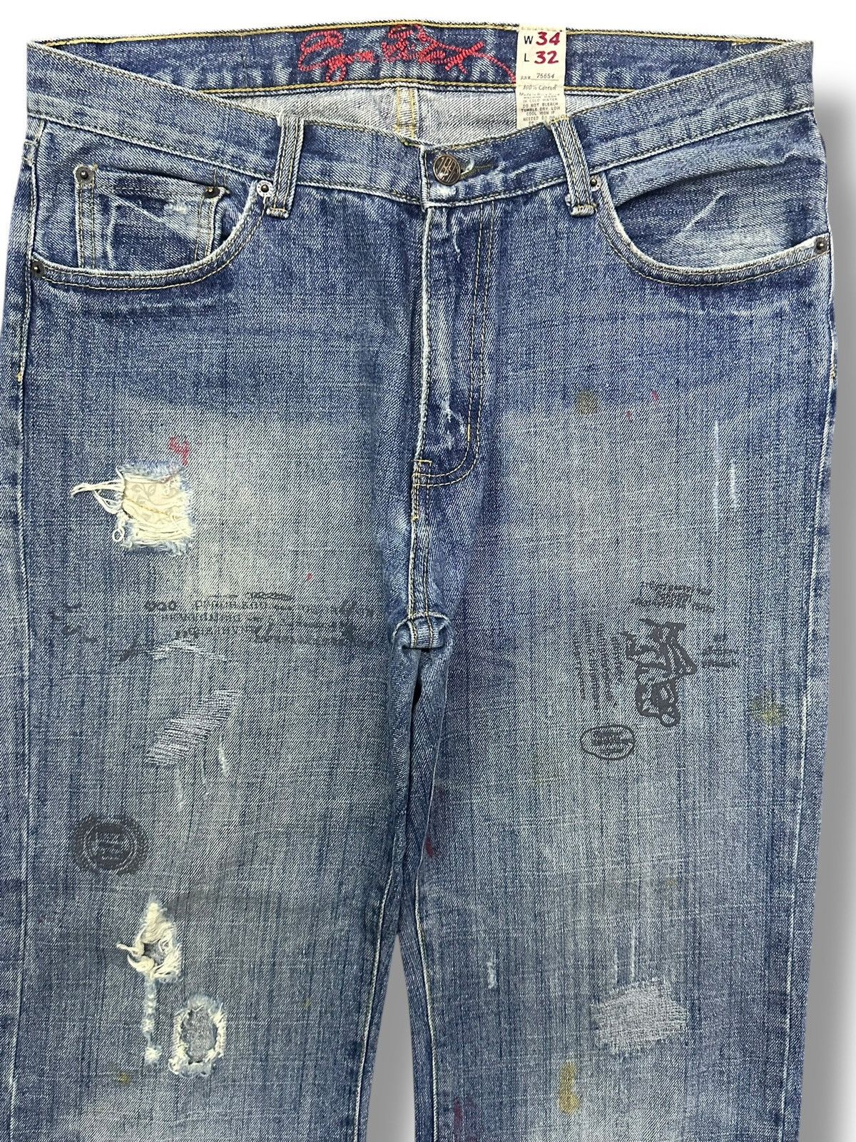Abercrombie & Fitch Rare Drop 💥 Vintage Ezra Fitch Baggy Straight Jean LGB Style Size US 35 - 2 Thumbnail