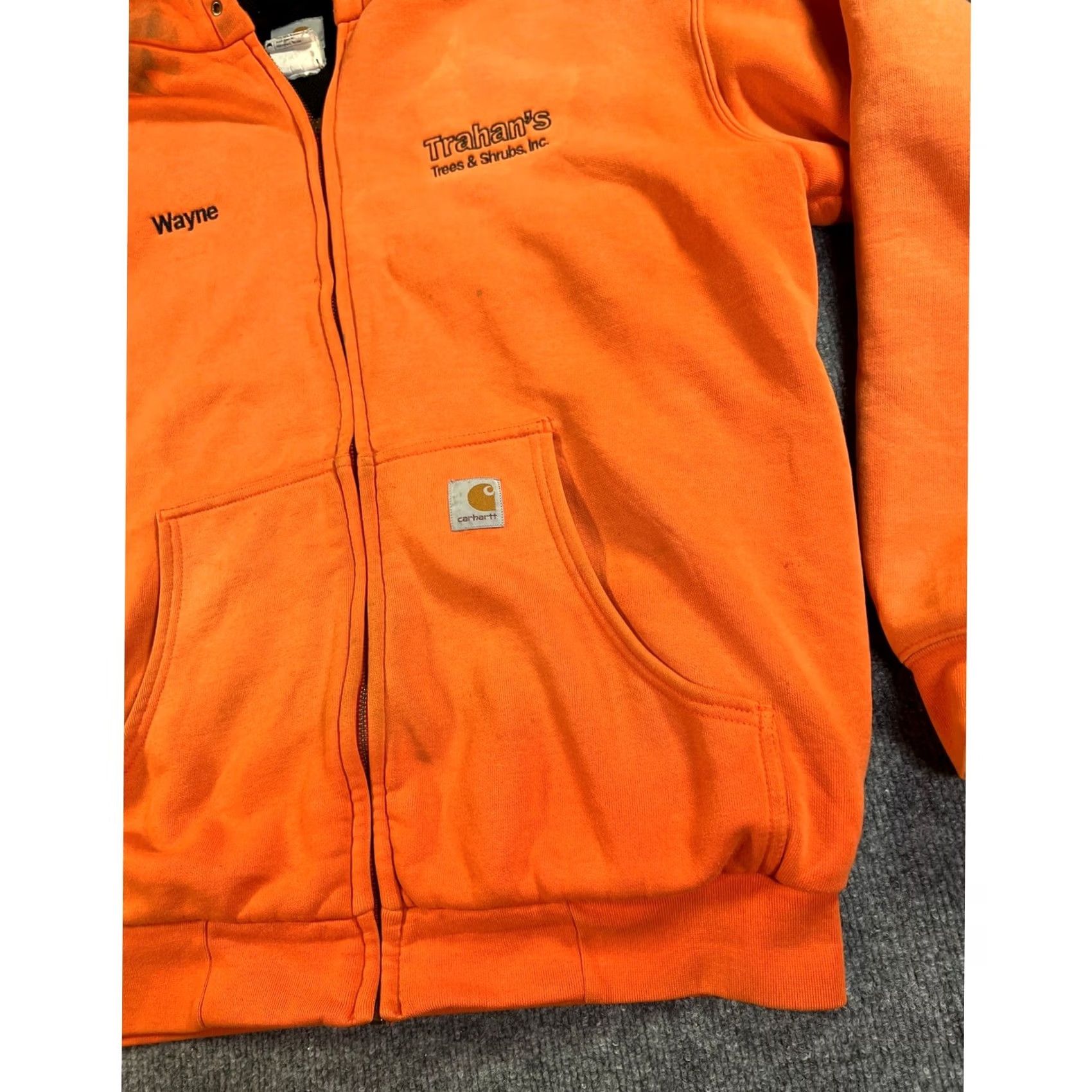 Carhartt VINTAGE Carhartt Full Zip Hoodie Men L Orange Thermal Lined Embroidered Workwear Size US L / EU 52-54 / 3 - 6 Thumbnail