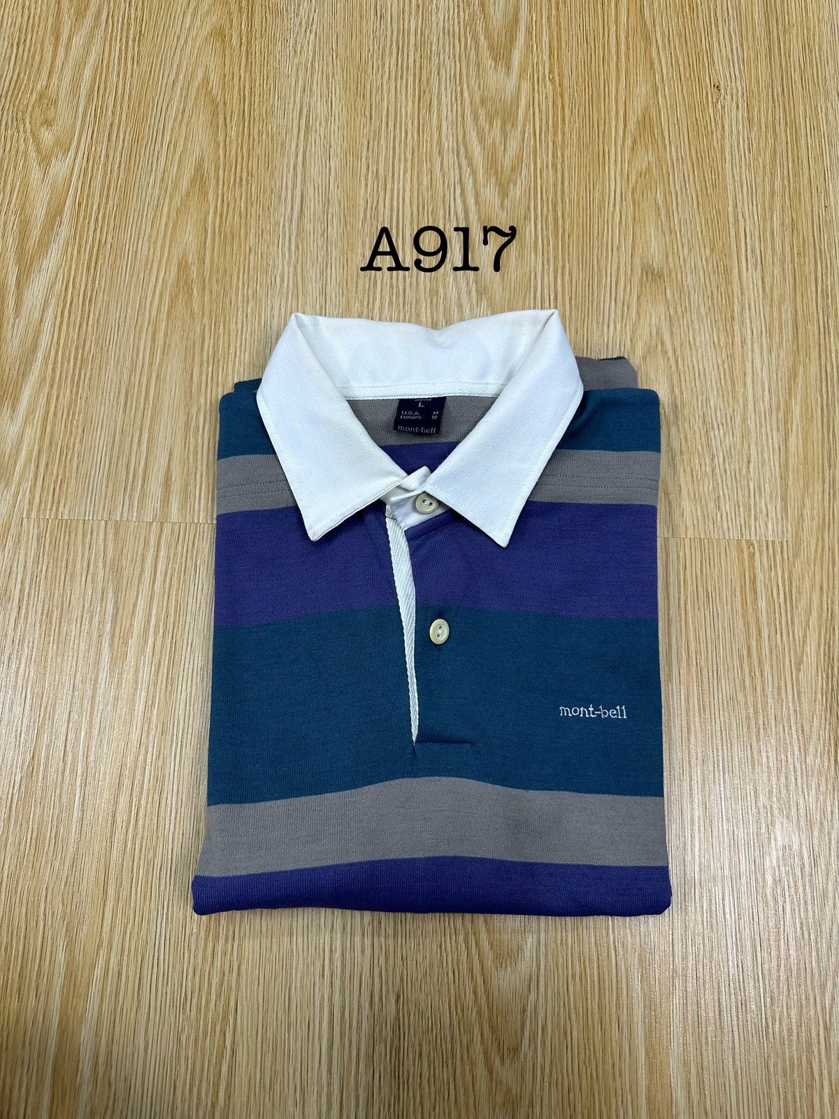 Montbell Montbell Vintage Stripe Rugby Polo A917 Size US M / EU 48-50 / 2 - 11 Thumbnail