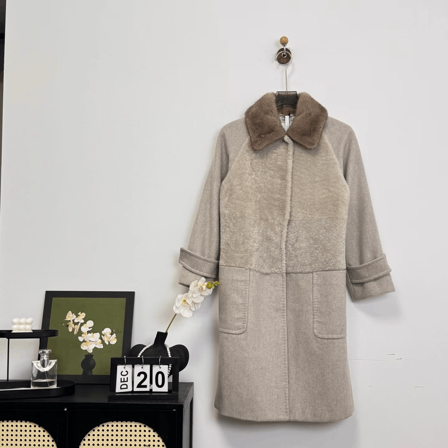 Max Mara Maxmara Mink Collar Wool Cashmere Coat Size XS / US 0-2 / IT 36-38 - 1 Thumbnail