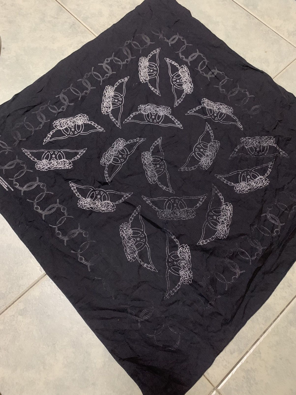 Aerosmith × Vintage Vintage 80s Aerosmith Tour Bandana Scarf Size ONE SIZE - 1 Thumbnail