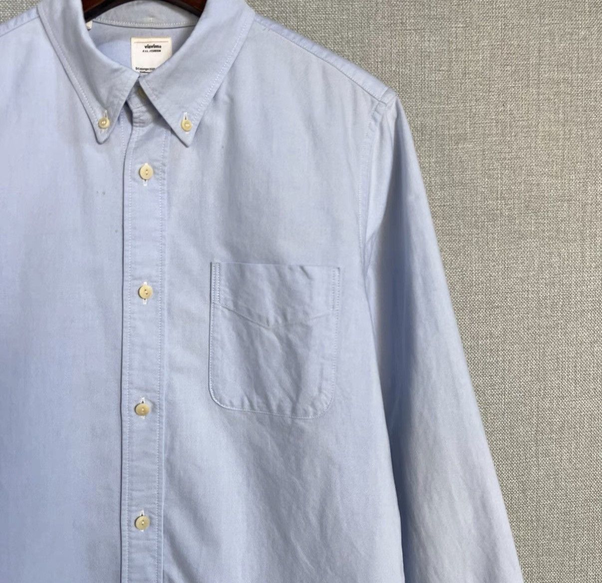 Visvim VISVIM Blue Water-Drop Fabric & Plaid Paneled Shirt Size US L / EU 52-54 / 3 - 3 Thumbnail