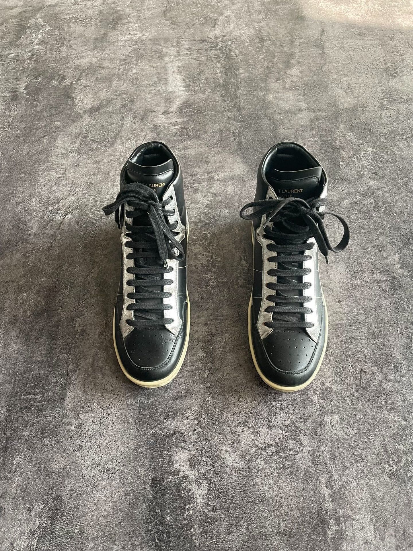 Saint Laurent Paris saint laurent black and silver high-top sneakers. Size US 8 / EU 41 - 1 Thumbnail