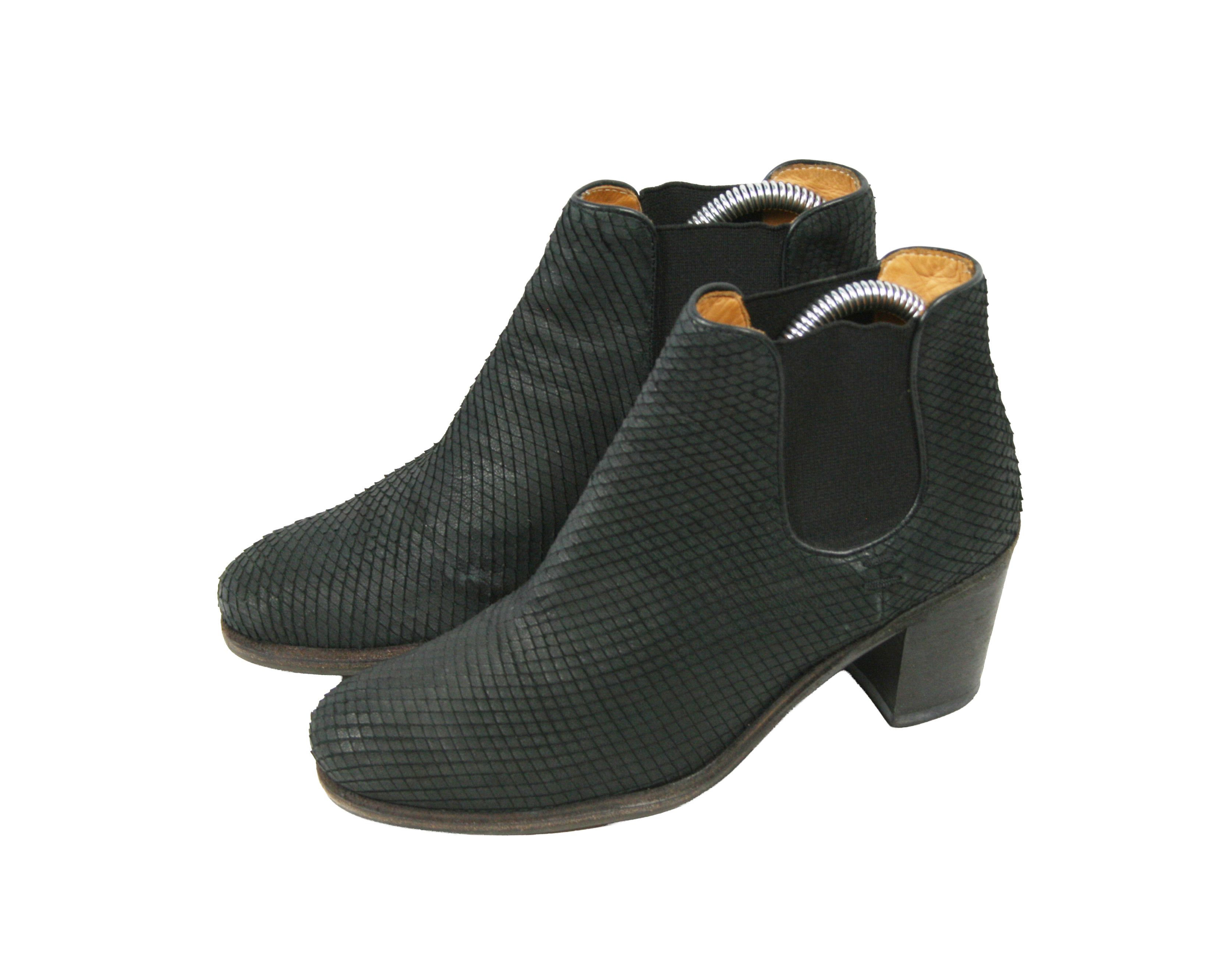 The Last Conspiracy 00S Fish Scales Suede Heeled Ankle Boots Vintage Size US 7 / IT 37 - 3 Thumbnail