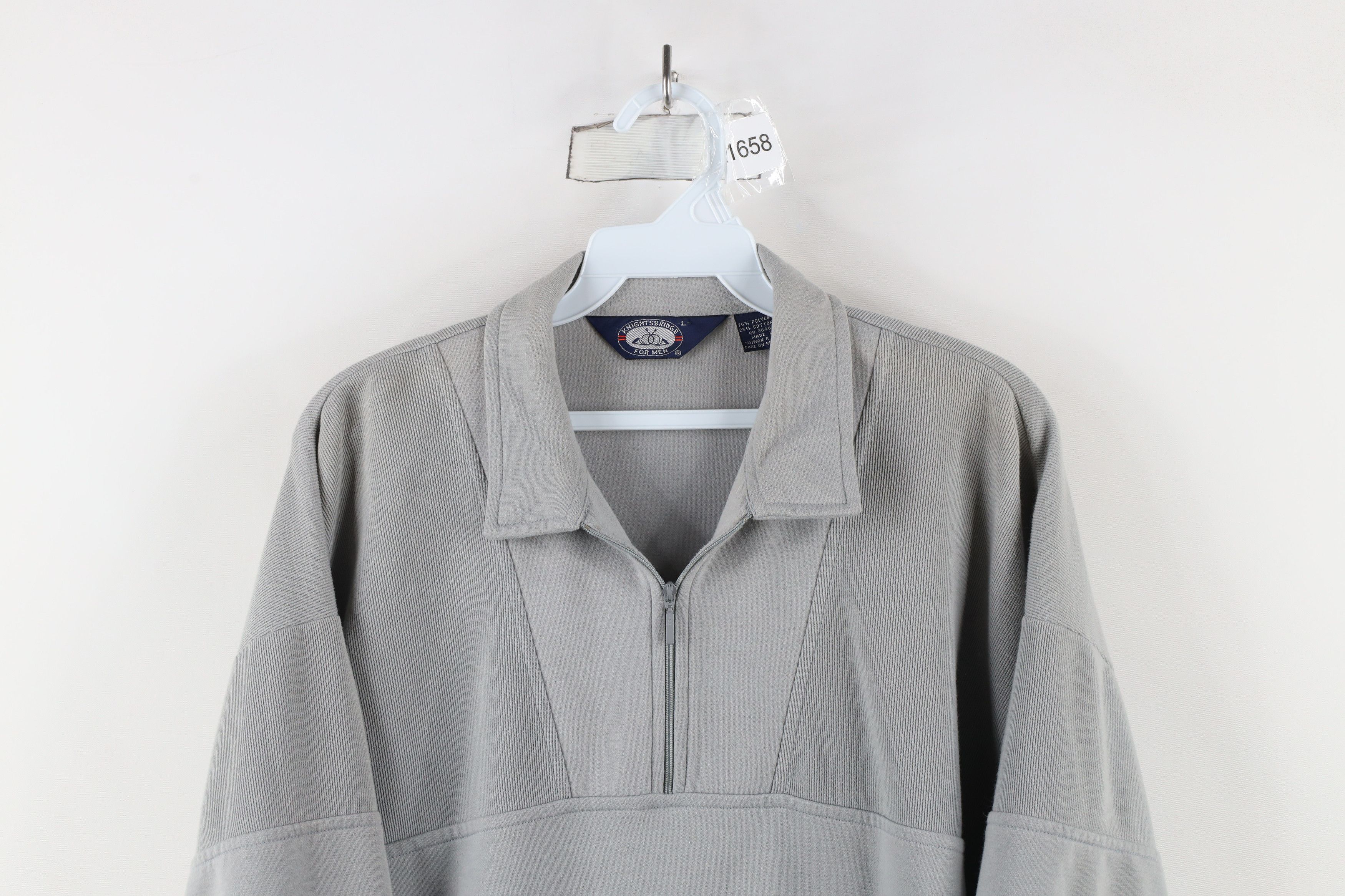 Vintage Vintage 90s Streetwear Ribbed Knit Half Zip Pullover Sweater Size US L / EU 52-54 / 3 - 2 Thumbnail