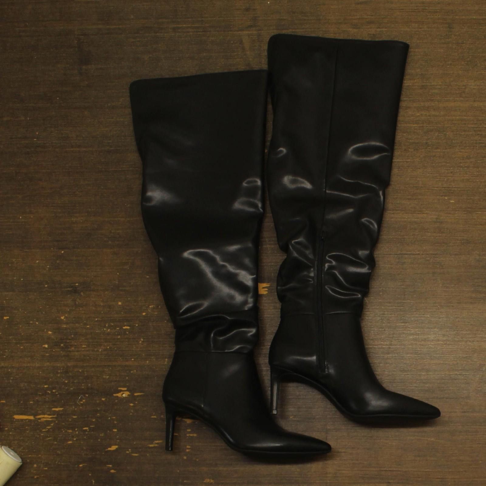Other Inc International Concepts The Knee Boots Black Smooth 7m Size US 7 / IT 37 - 1 Thumbnail