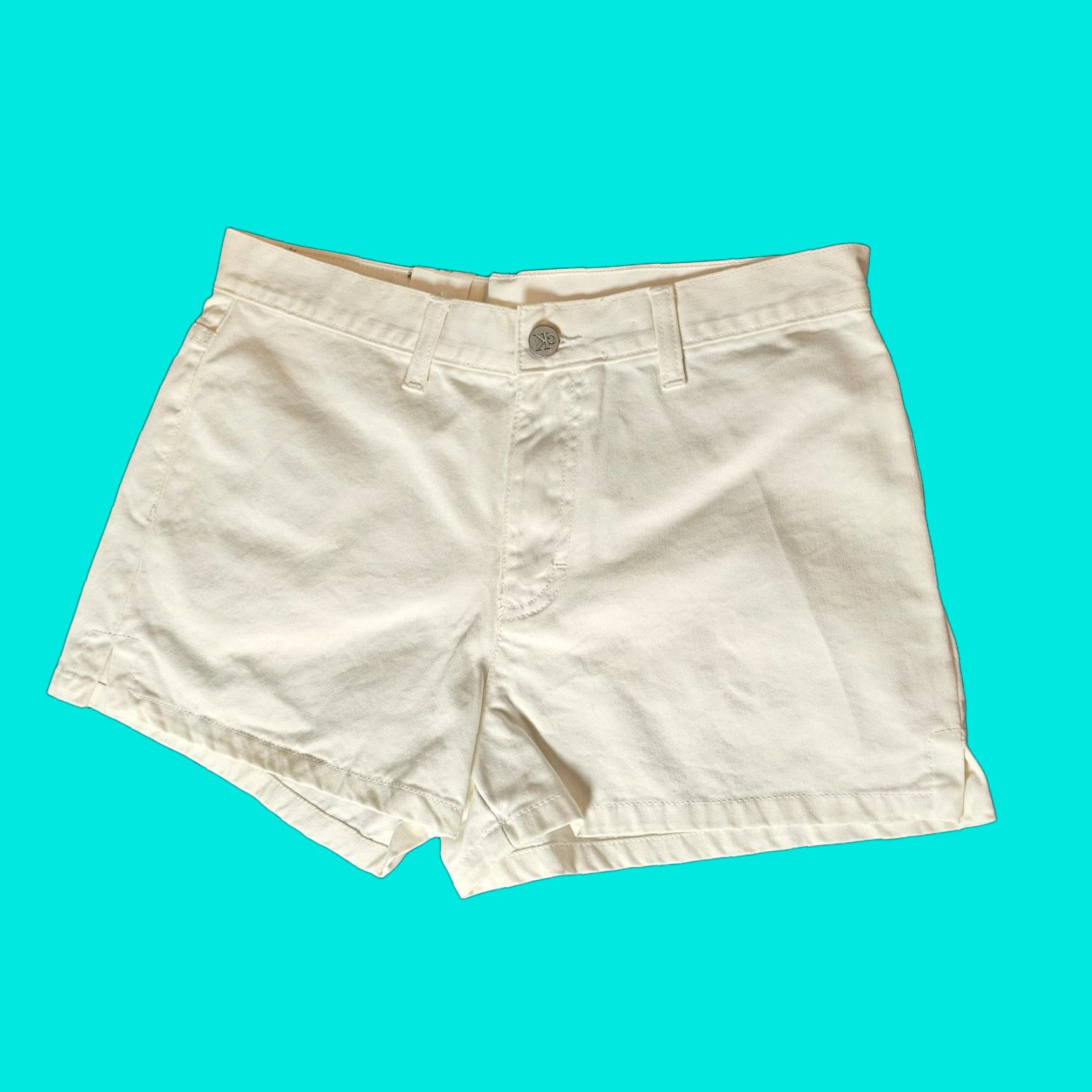 Calvin Klein Calvin Klein Jeans Women's Denim Shorts White Size 5 Cargo Cotton 100% Cotton Regular Juniors Women Pockets Flat Front Mid Rise Casual QA Size 29" - 1 Thumbnail