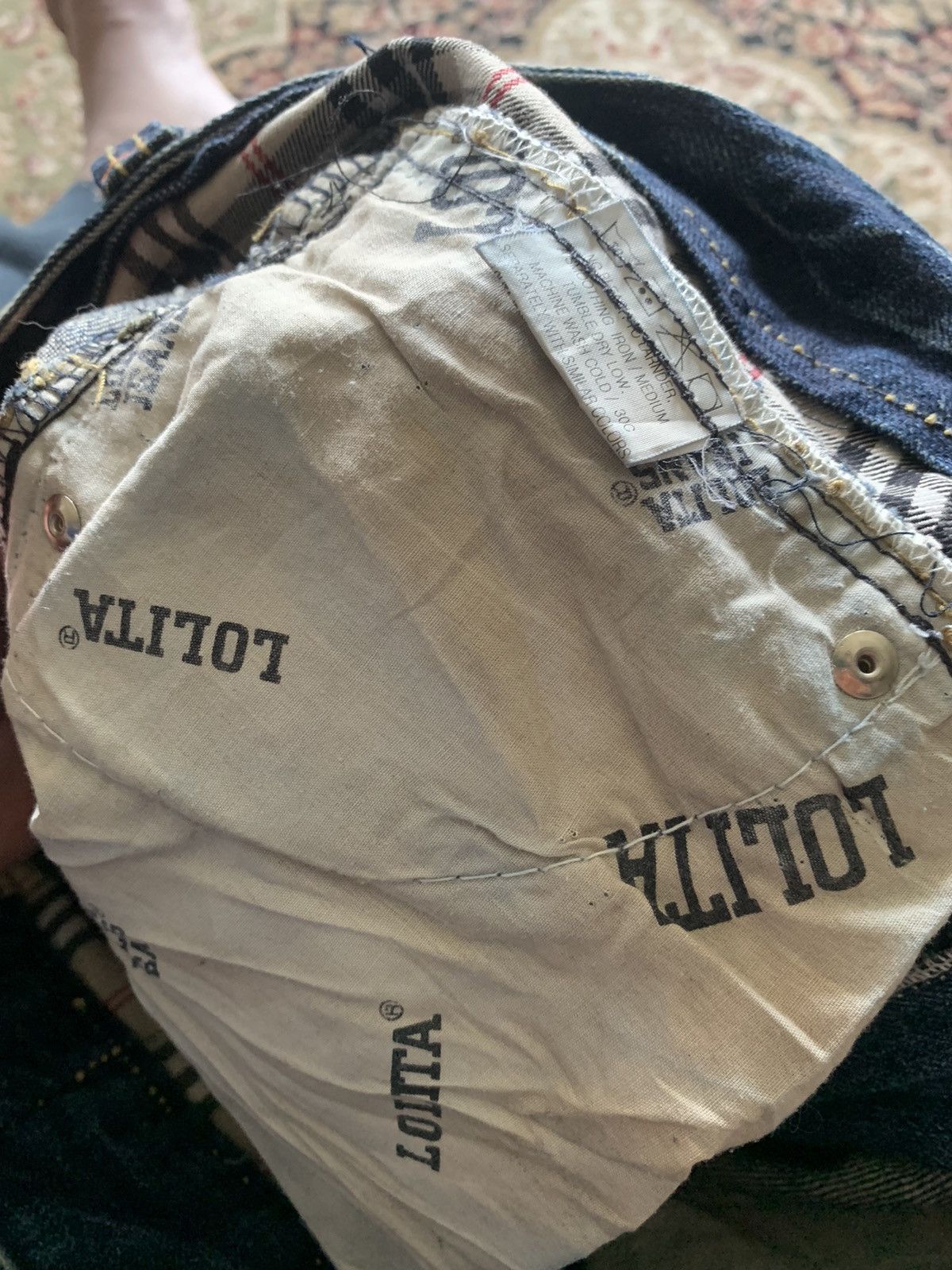 Japanese Brand FLARE LOLITA EMBROIDERY LOW RISE JEANS Size US 33 - 12 Thumbnail