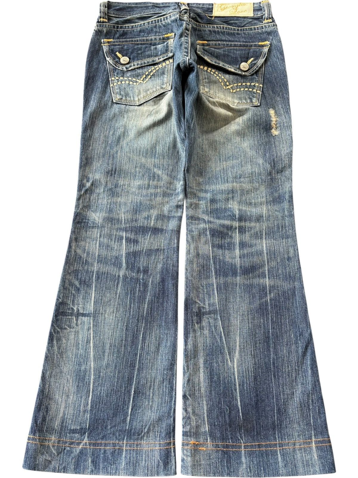 Japanese Brand Vintage Japanese Brand Rusty Wash Distress Flare Jeans Size 30" / US 8 / IT 44 - 2 Thumbnail
