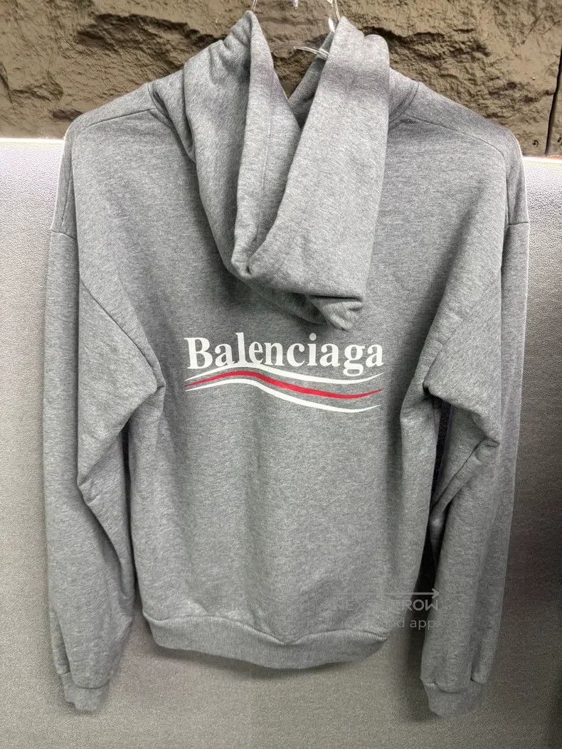 Balenciaga Balenciaga Grey Hooded Sweatshirt Size US XS / EU 42 / 0 - 4 Thumbnail