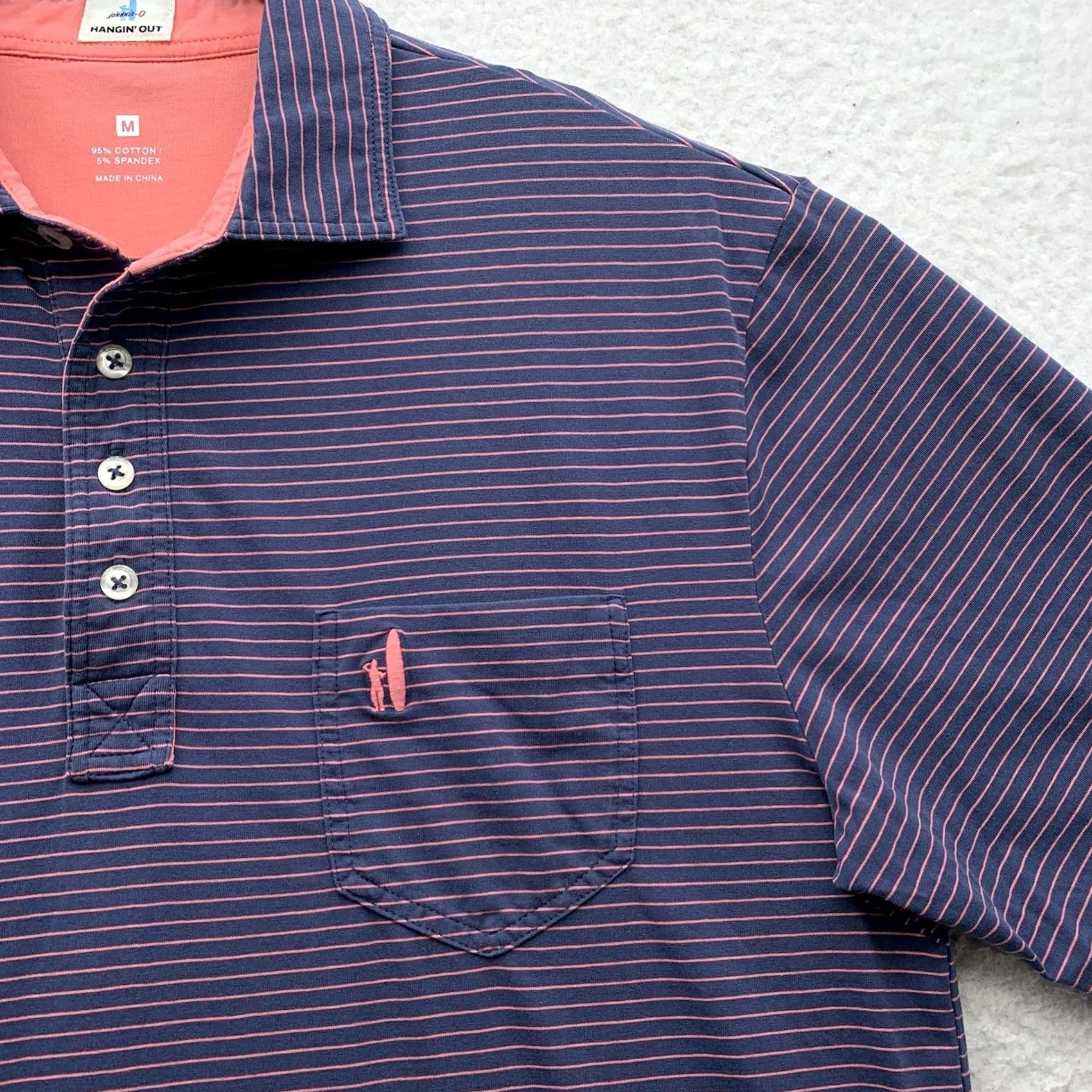 johnnie-O johnnie-O Polo Shirt Mens M Hangin' Out Golf Blue Pink Striped Preppy Dad Shirt Polo Mens M Blue Pink Striped Golf Preppy Dad Size US M / EU 48-50 / 2 - 2 Thumbnail