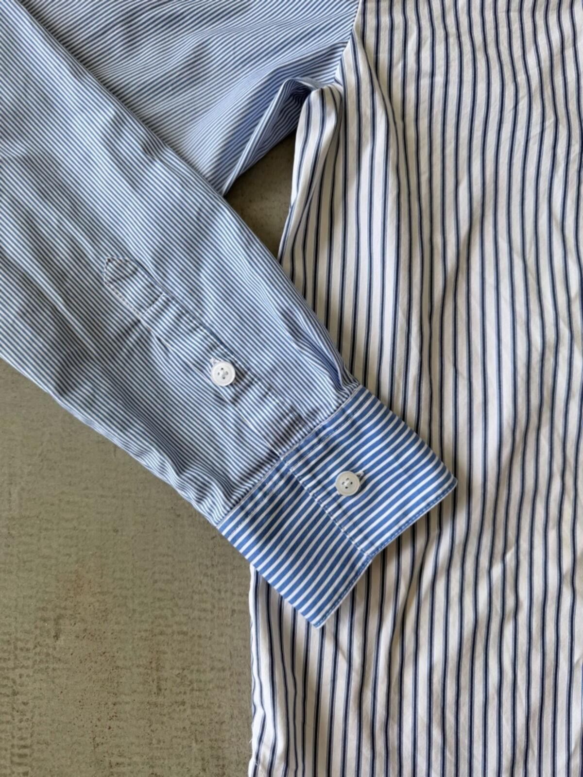 DKNY DKNY / Lace Pocket Striped Button Down Shirt / Blue White Size S / US 4 / IT 40 - 7 Thumbnail