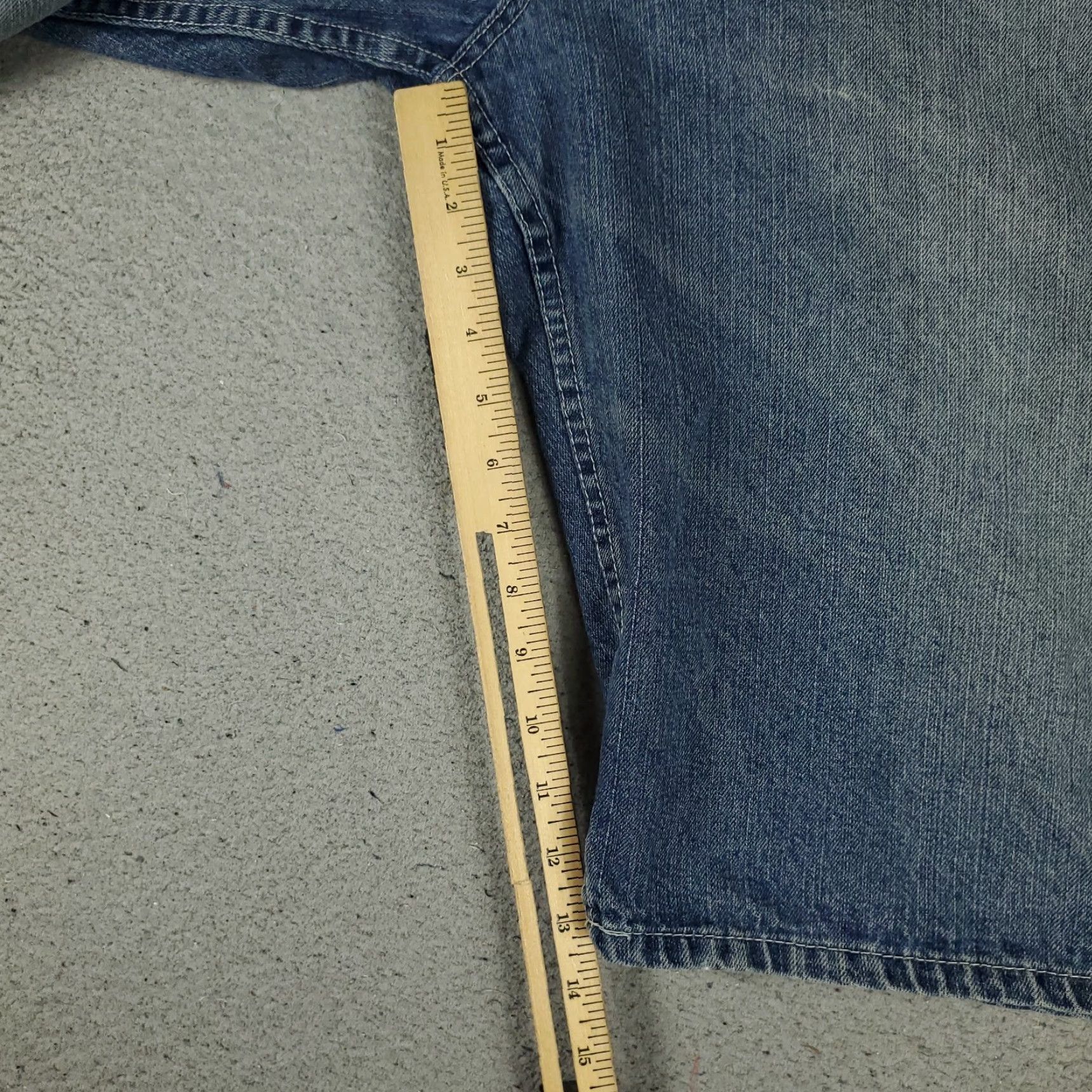 Phat Farm Phat Farm Shorts Mens 44 Blue Denim Bermuda 5-Pocket Relaxed Fit Vintage Casual Retro Hip Hop 90s Mens Size US 44 / EU 60 - 6 Thumbnail
