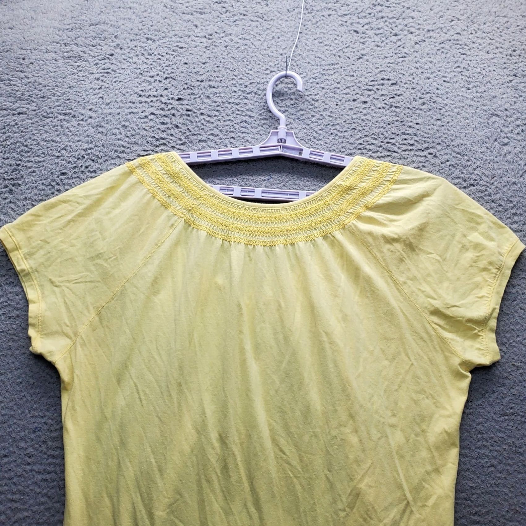 Bugle Boy Bugle Boy Womens 3X Yellow Peasant Top Short-Sleeve Round Neck Tie Front Blouse Shirt Dressy Casual Shirt Womens Size 3X Yellow Size XXL / US 16-18 / IT 52-54 - 8 Thumbnail