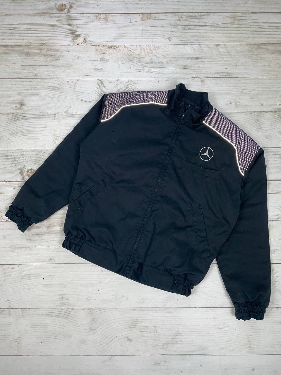 image of Vintage Mercedes Benz Racing Jacket F1 Size S Grand Prix in Black, Men's