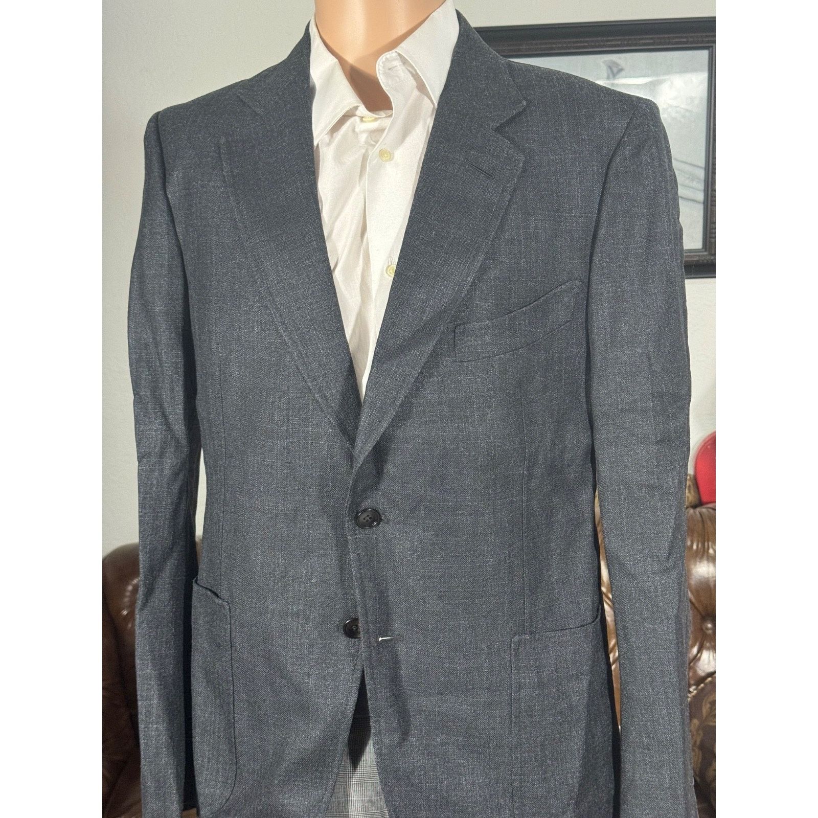 Tom Ford Tom Ford NWOT Sport jacket Blazer Charcoal Gray Linen Si 40R Size 40R - 1 Thumbnail
