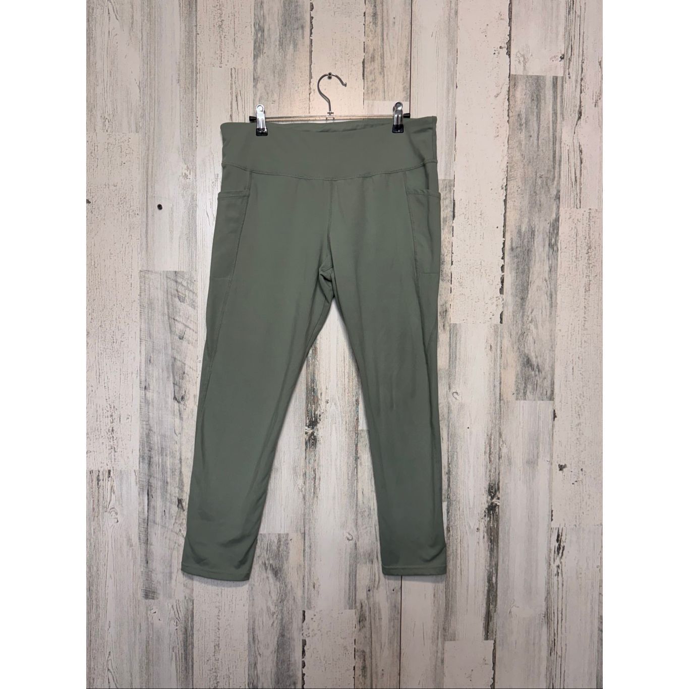 Jockey Jockey Olive Green High Waist Pocket Leggings | Stretch Active Pants – Size XL Size 32" / US 10 / IT 46 - 1 Thumbnail