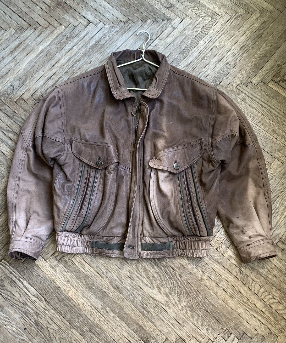 Vintage Vintage Leather Bomber Jacket Size US S / EU 44-46 / 1 - 5 Thumbnail