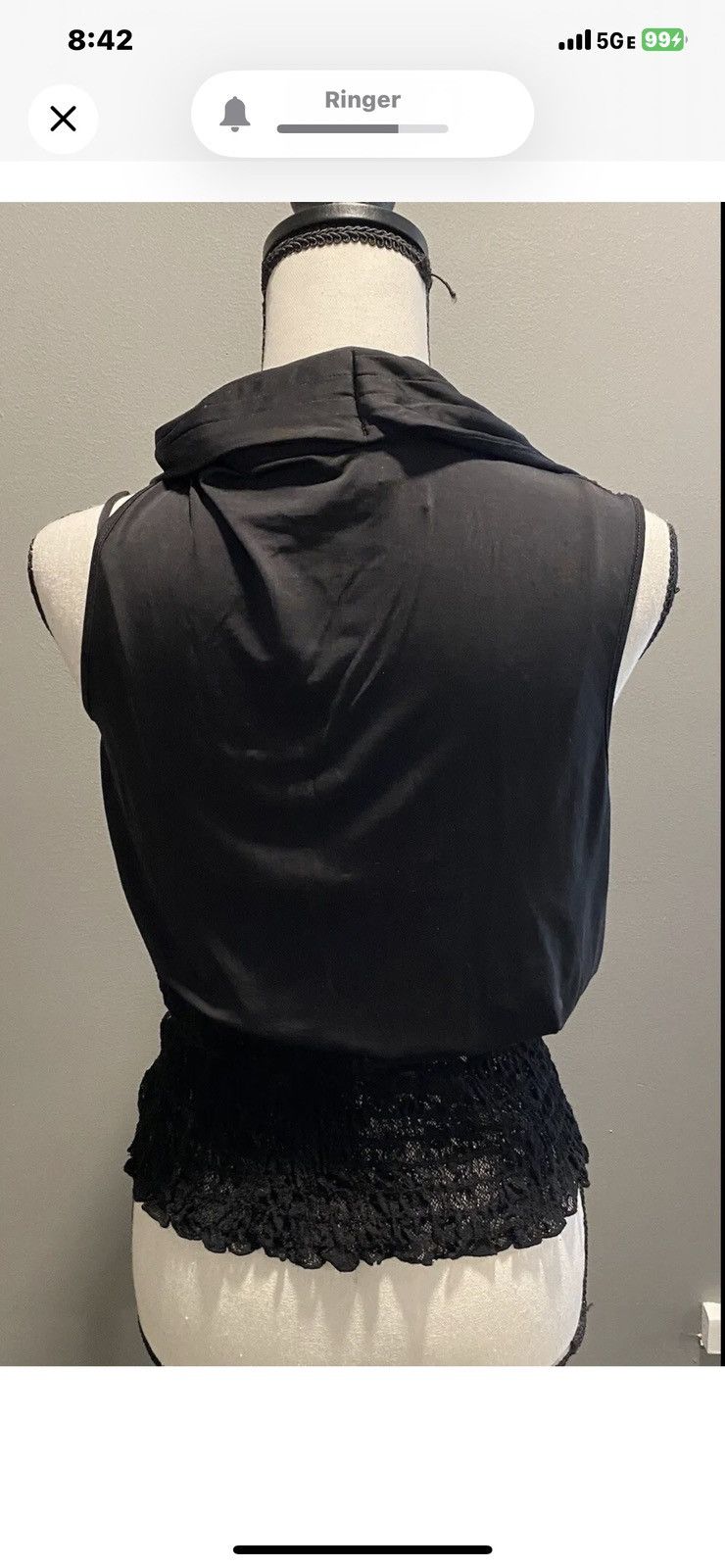 XOXO Stunning Black Sleeveless Lacy Top Size M / US 6-8 / IT 42-44 - 4 Thumbnail