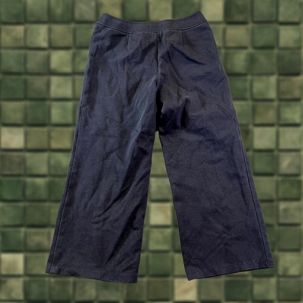Talbots Talbots Pants Womens 10 Navy Cotton Stretch Wide-Leg Cropped Office Wear Size 32" / US 10 / IT 46 - 1 Thumbnail