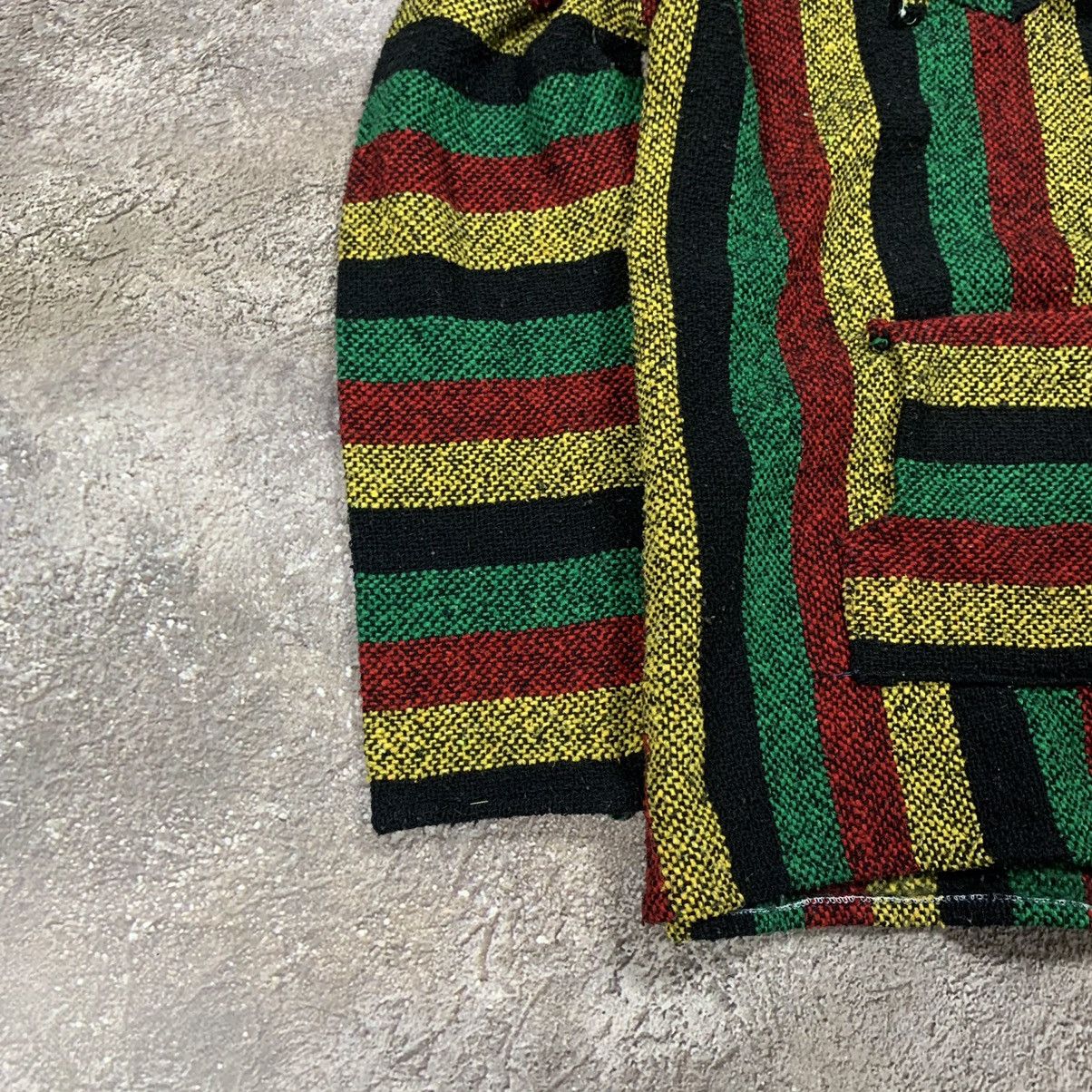 Vintage Vintage 90s Baja Knit Hoodie Striped Mexican Rave Cropped XL Size US XL / EU 56 / 4 - 4 Thumbnail