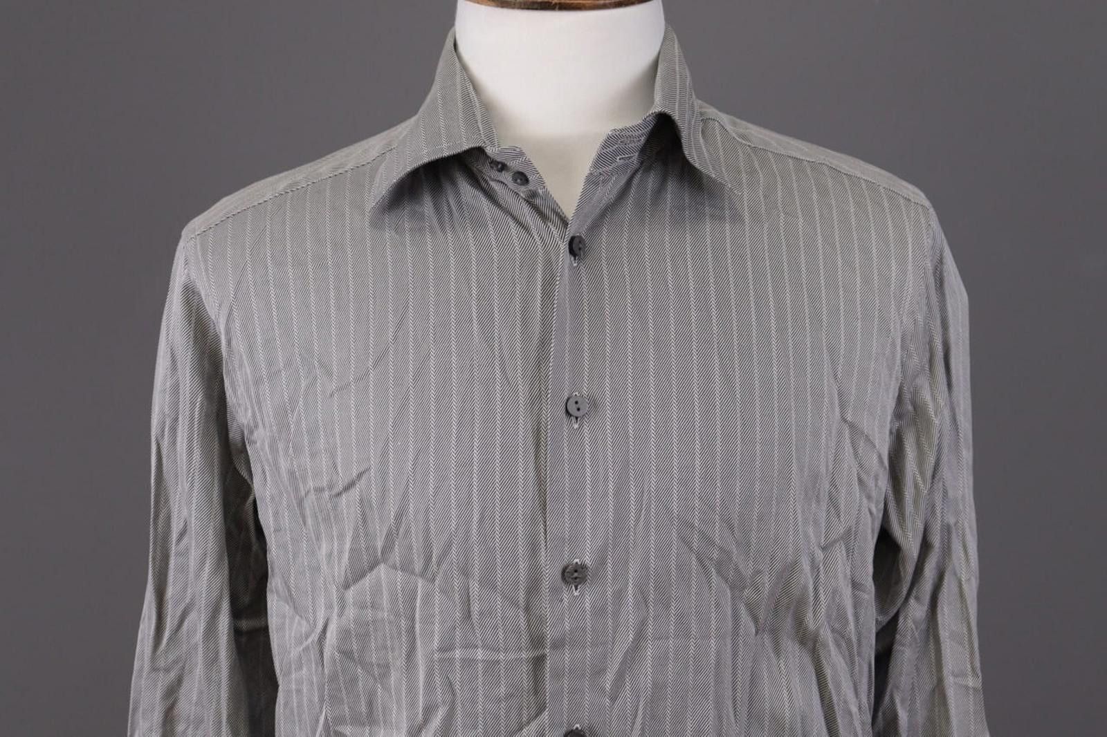 Eton Vintage Eton Gray Striped Long Sleeve Button Down Shirt Size US M / EU 48-50 / 2 - 5 Thumbnail