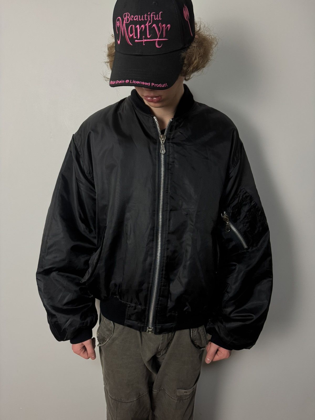 Schott 90s Vintage Schott MA-1 Bomber Jacket oversized Avant-Garde Size US L / EU 52-54 / 3 - 1 Thumbnail