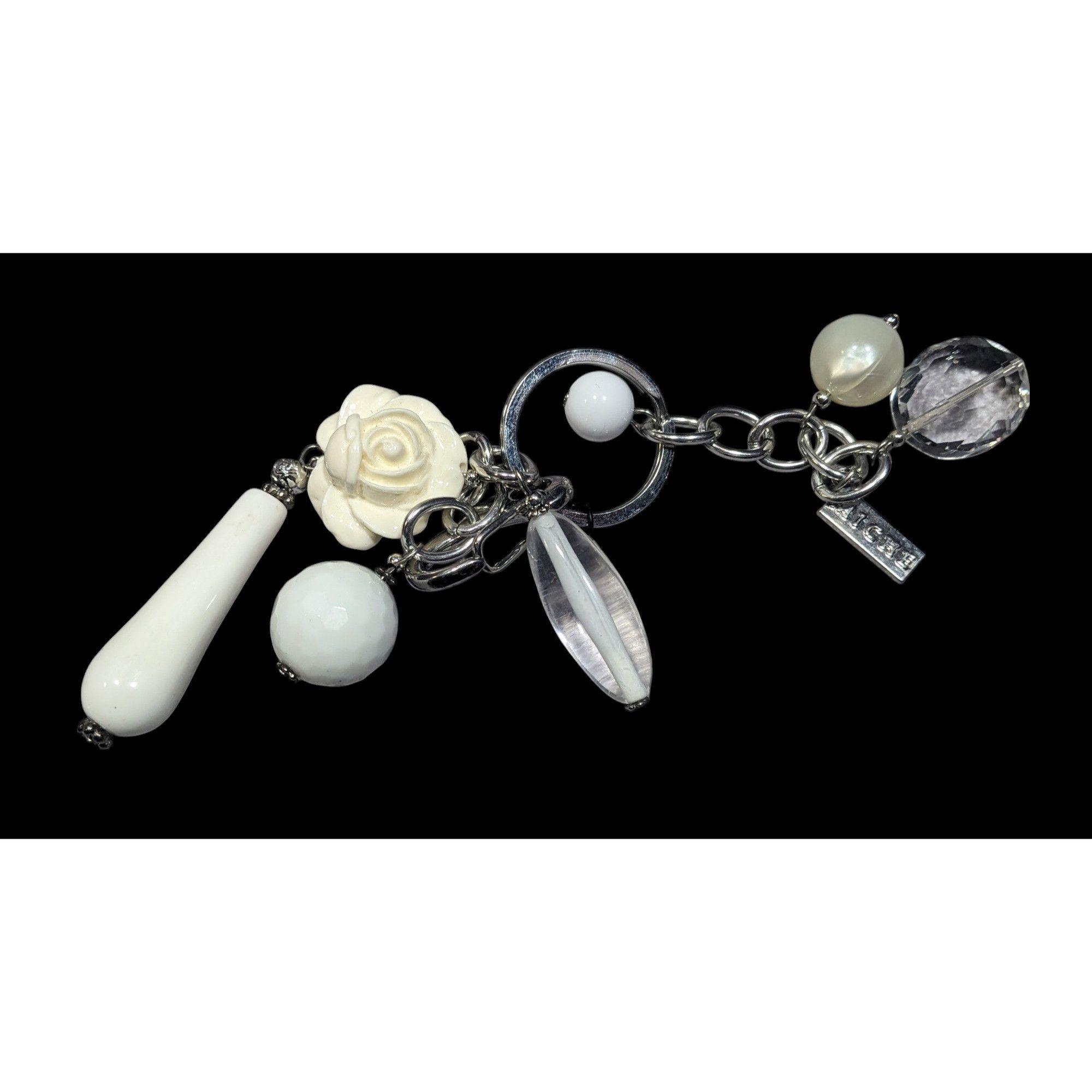 Other Miche Coquette Floral White And Silver Tone Charm Keychain Size ONE SIZE - 1 Thumbnail