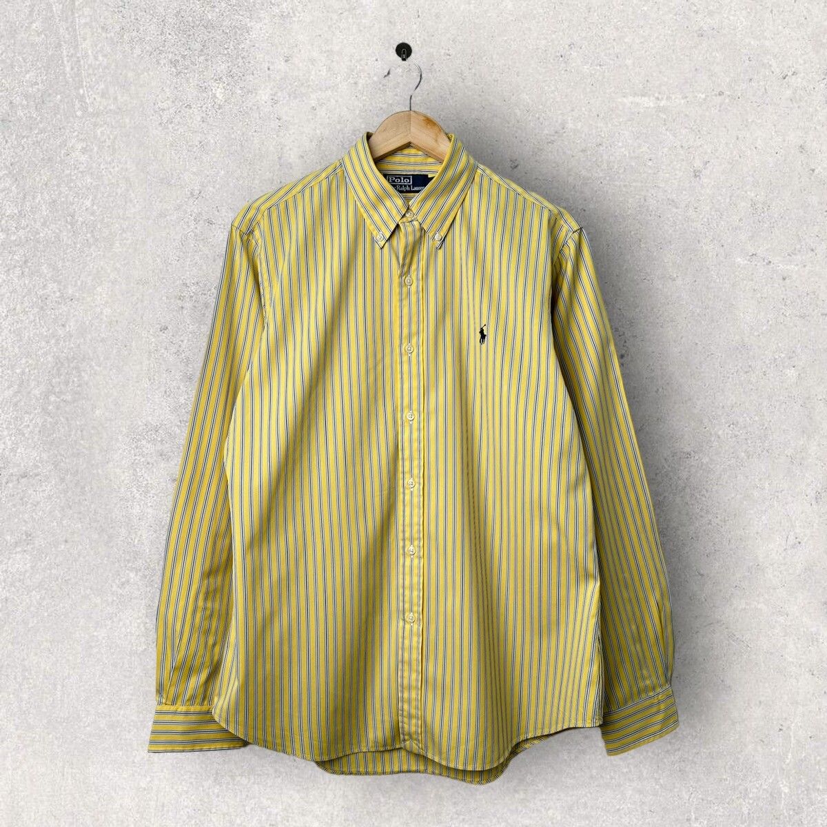 Pre-owned Polo Ralph Lauren X Ralph Lauren 90's Vintage Polo Ralph Laurent Striped Shirt Buttons Up In Yellow/blue