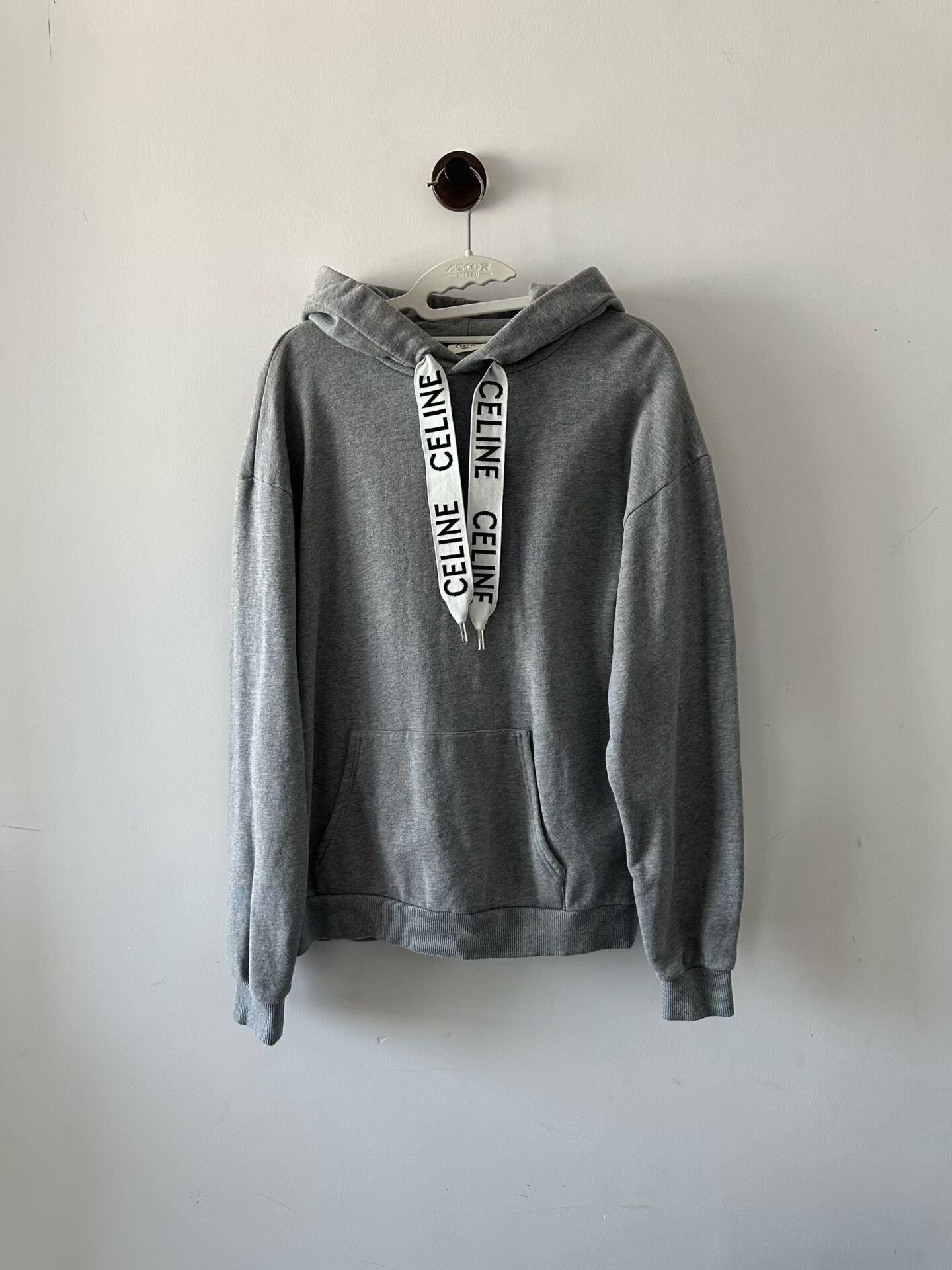 Celine Celine Gray Drawstring Hoodie Size US S / EU 44-46 / 1 - 1 Thumbnail